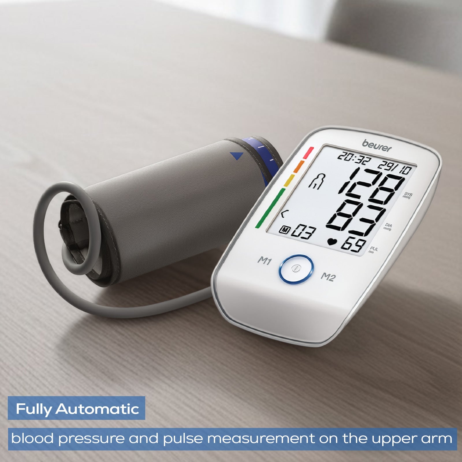 Beurer Germany BM 45 Upper Arm Blood Pressure Monitor | XL Illuminated Display | Touch Sensor Buttons