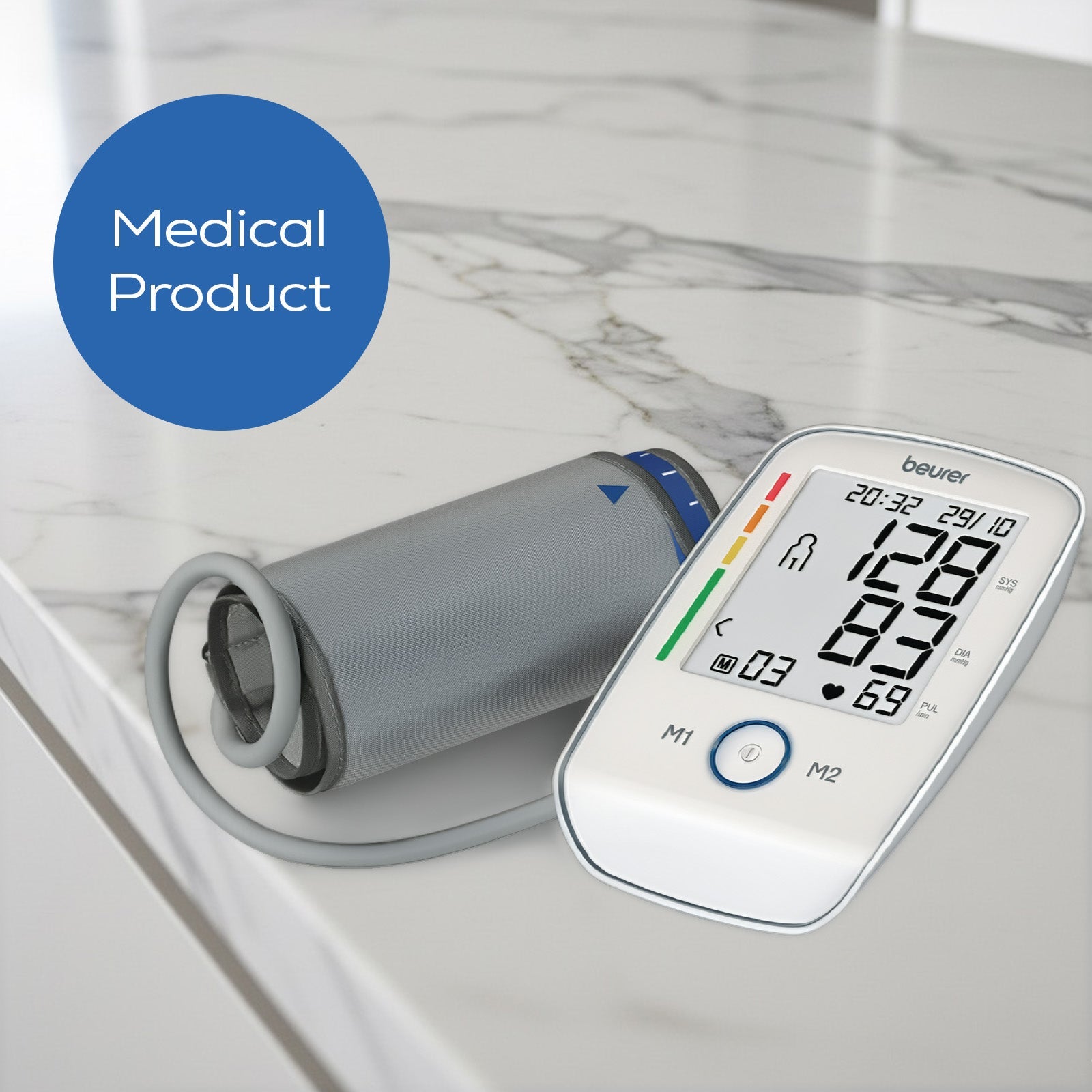 Beurer Germany BM 45 Upper Arm Blood Pressure Monitor | XL Illuminated Display | Touch Sensor Buttons