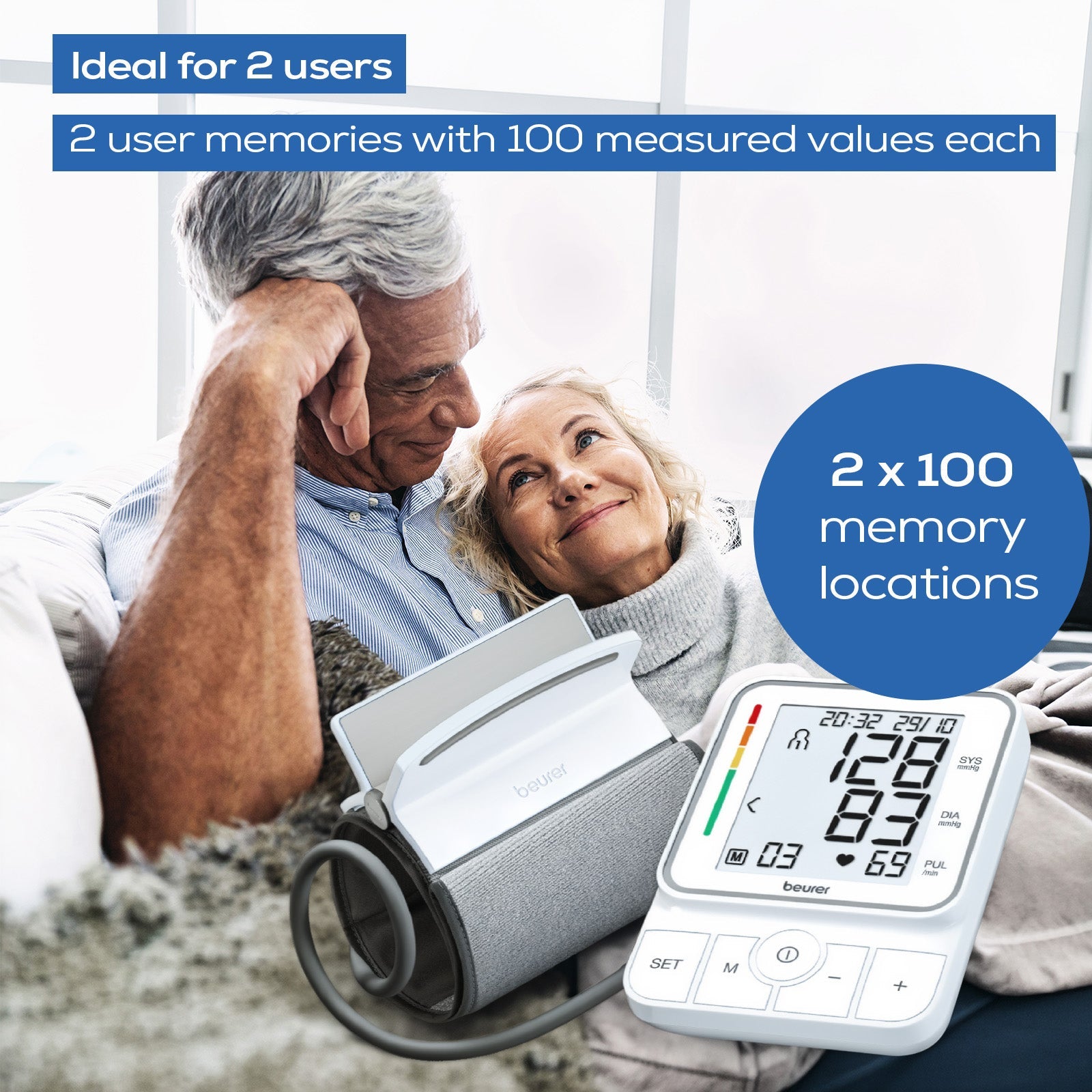 Beurer Germany BM 51 Upper Arm Blood Pressure Monitor | EasyClip Cuff & XL Display