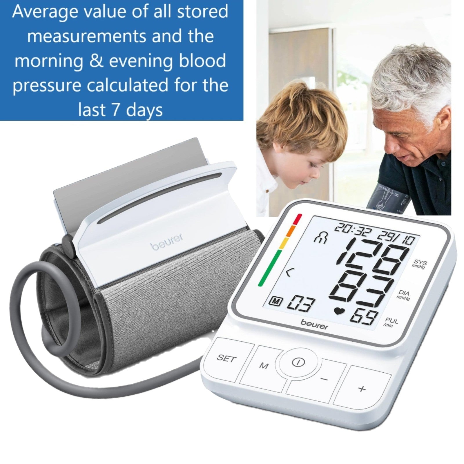 Beurer Germany BM 51 Upper Arm Blood Pressure Monitor | EasyClip Cuff & XL Display