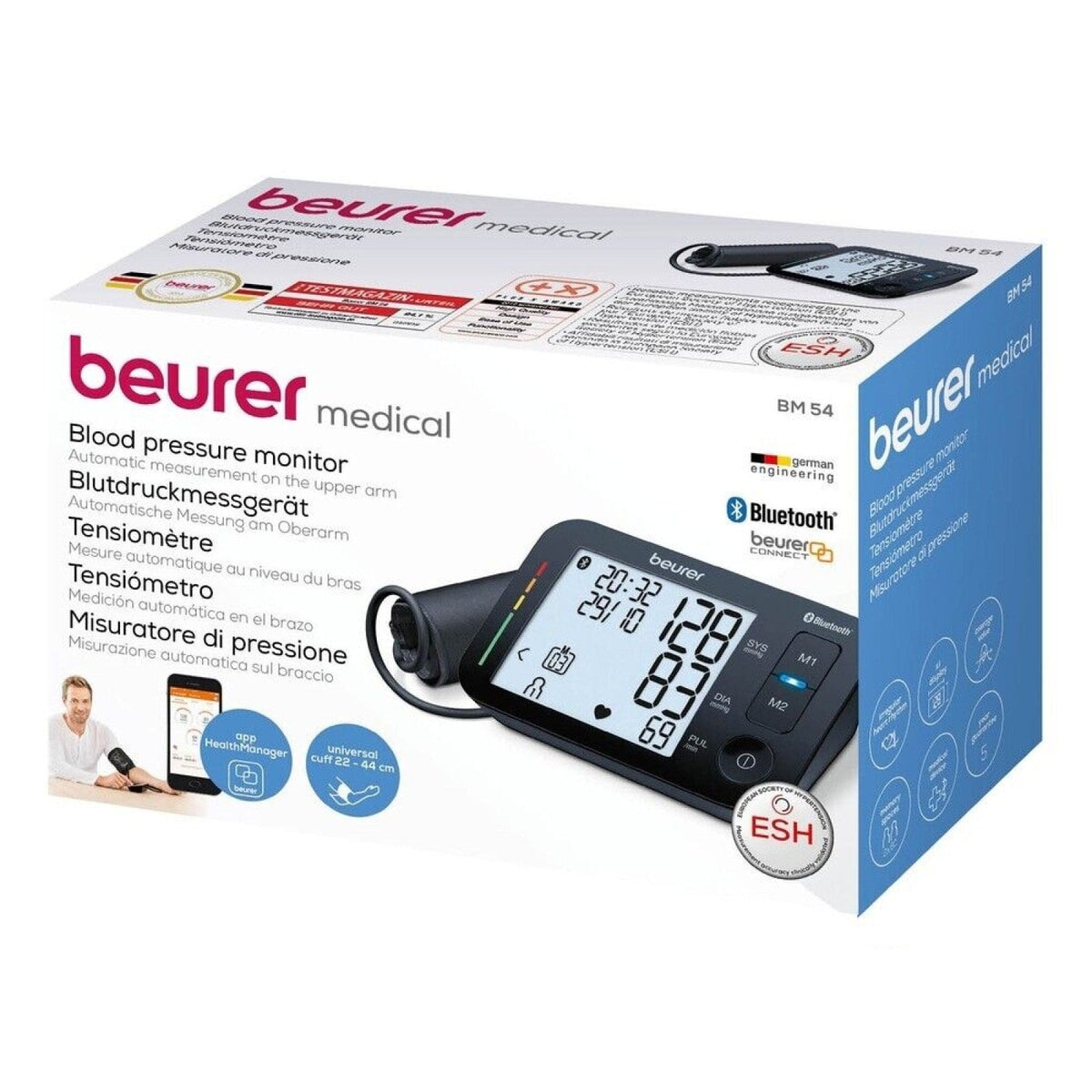 Beurer Germany BM 54 Upper Arm Blood Pressure Monitor: Bluetooth, App, Arrhythmia & Risk Alerts