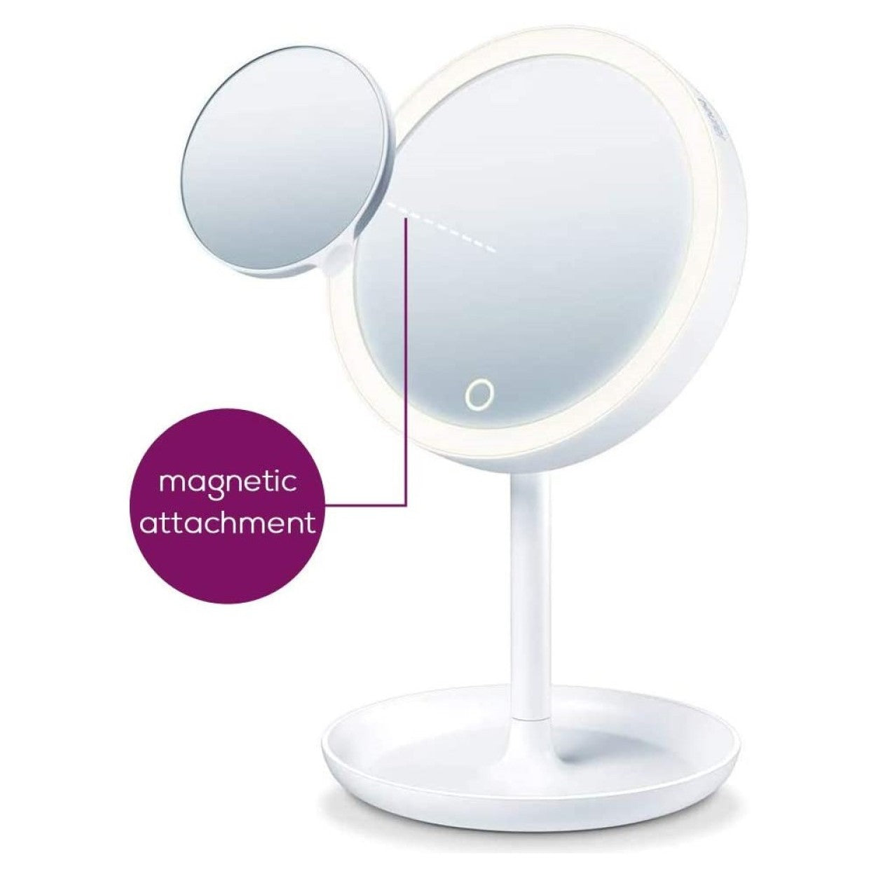 Beurer BS 45 Illuminated Cosmetic Mirror / Makeup Mirror with LED Lights & Trinket Tray
