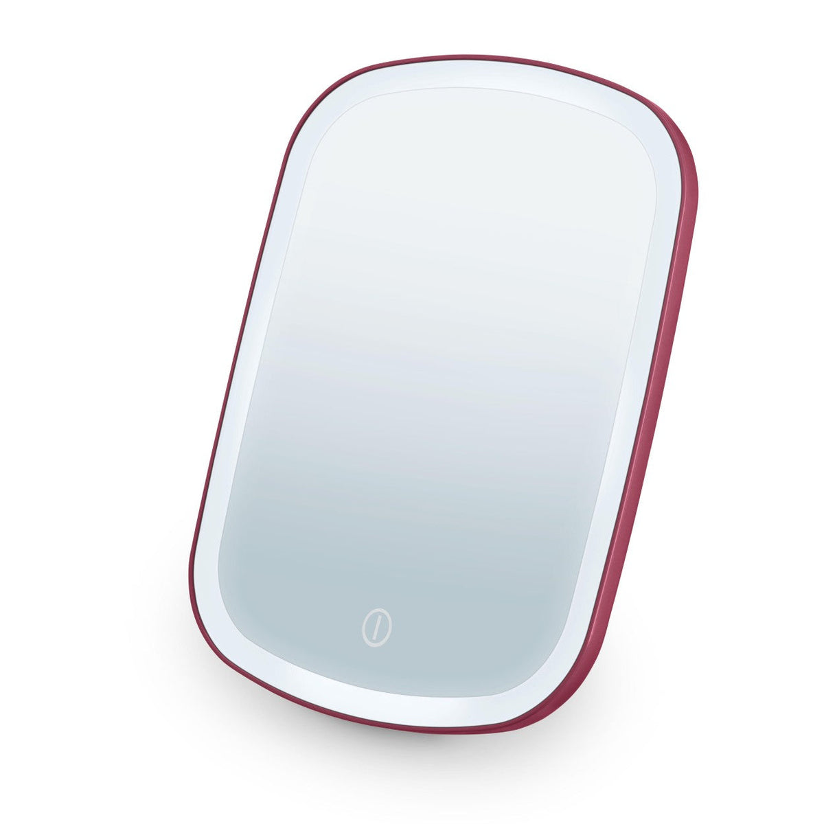 Beurer Germany Cosmetic Mirror - Removable Stand & Storage Tray - USB-C Rechargeable Light - Black & Cherry