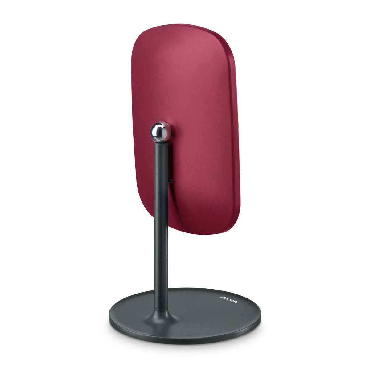 Beurer Germany Cosmetic Mirror - Removable Stand & Storage Tray - USB-C Rechargeable Light - Black & Cherry