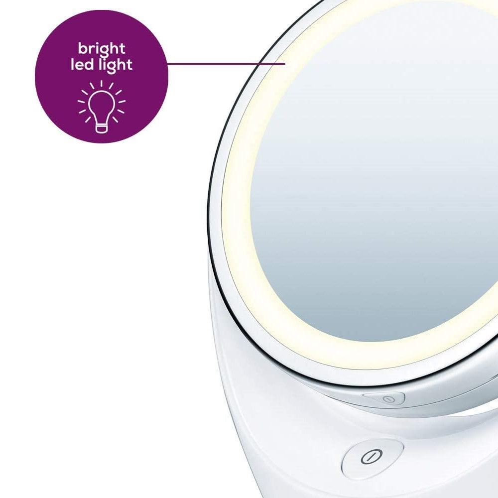 Beurer Germany BS 49 Illuminated Cosmetic Makeup Mirror with LED Lights & 5X Magnification Mirror