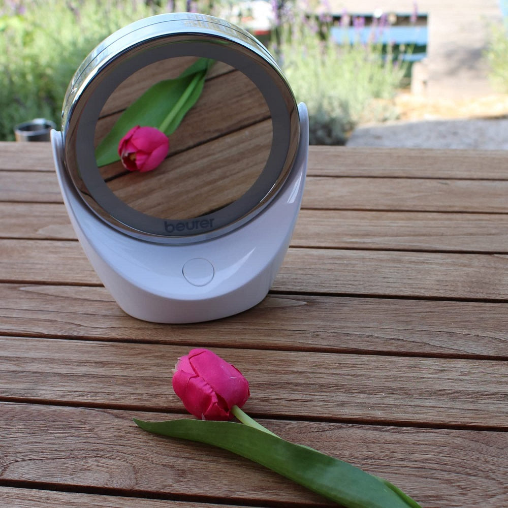 Beurer Germany BS 49 Illuminated Cosmetic Makeup Mirror with LED Lights & 5X Magnification Mirror