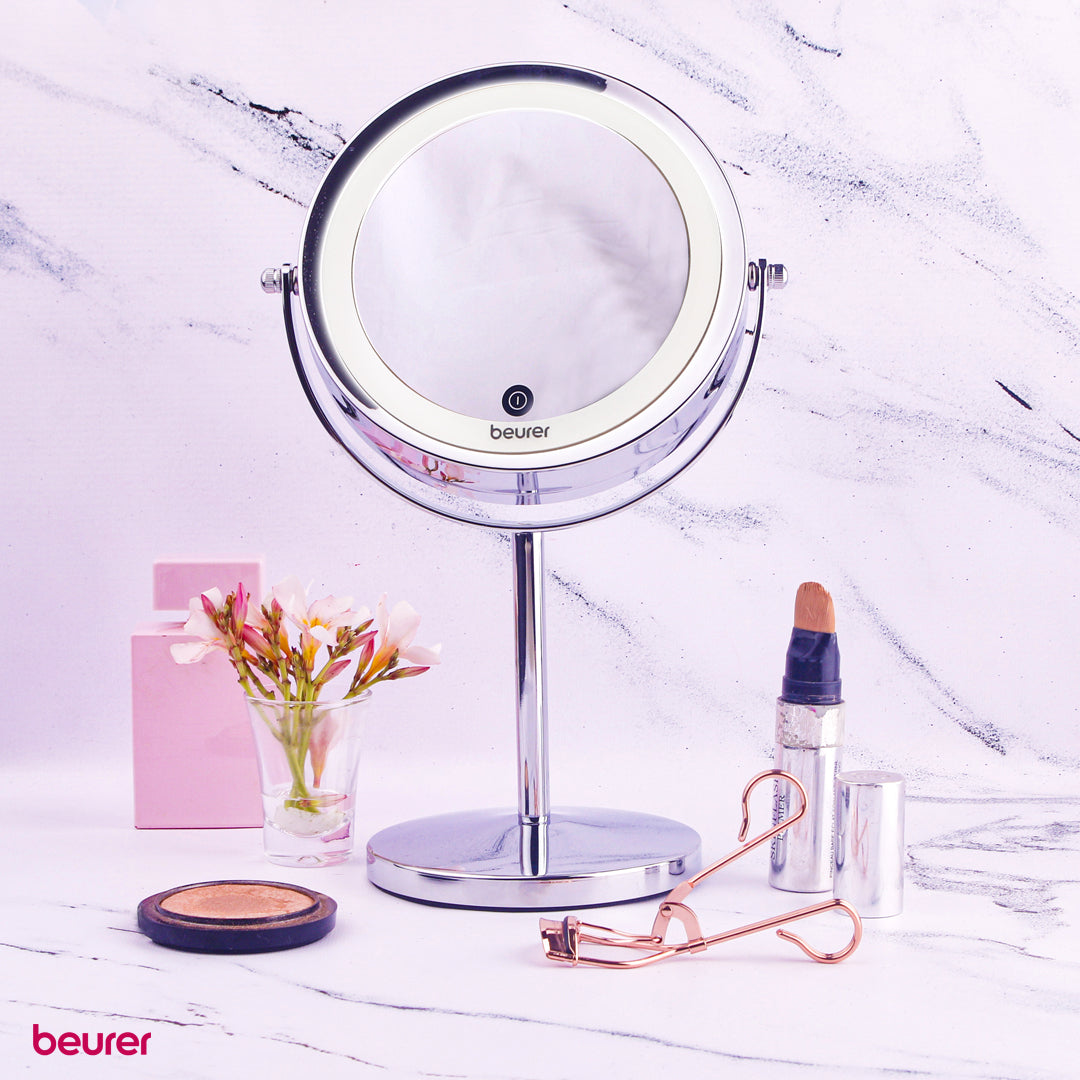 Beurer BS 55 Illuminated Cosmetics Mirror / Makeup Mirror: LED Light. Normal or 7x Magnification. 13cm