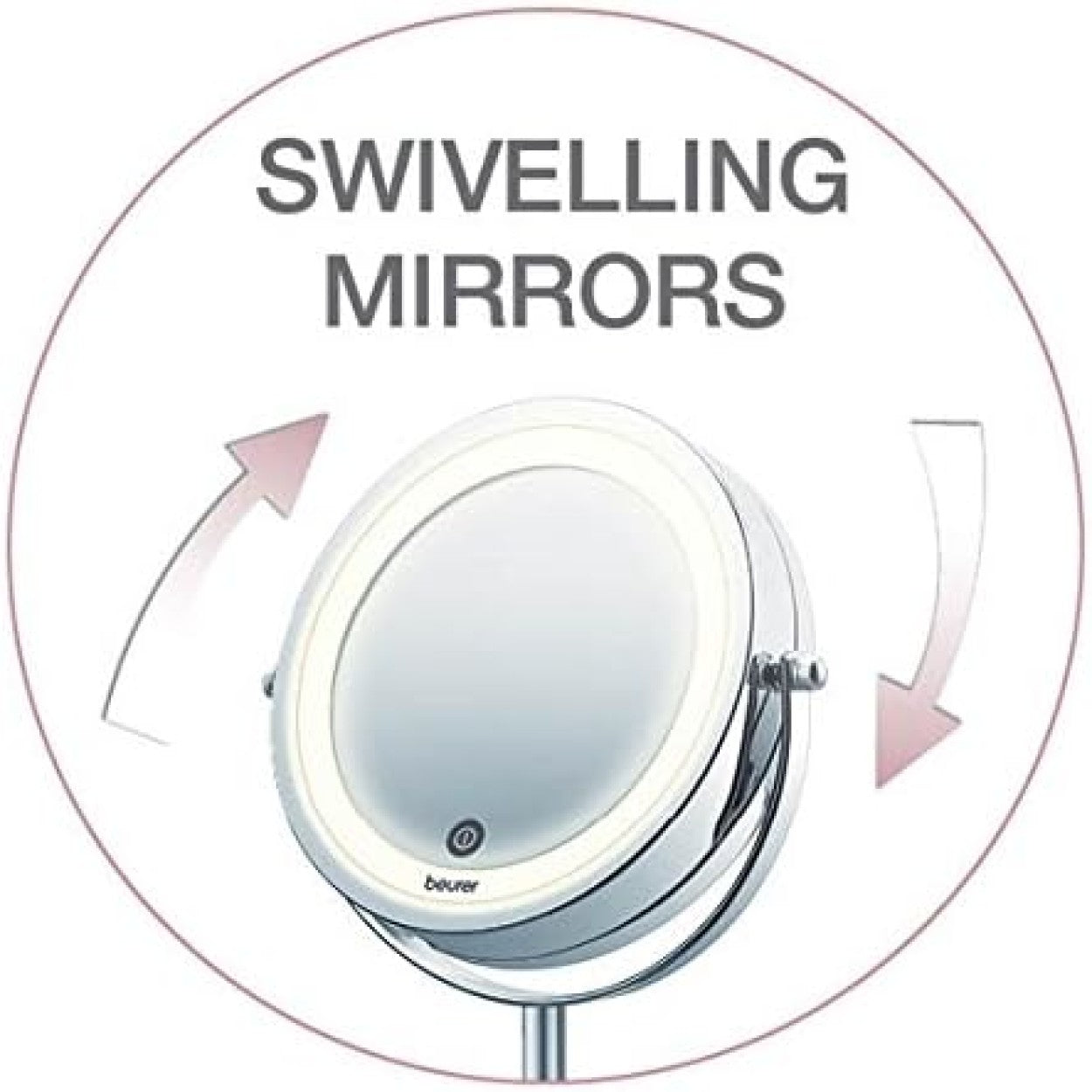 Beurer BS 55 Illuminated Cosmetics Mirror / Makeup Mirror: LED Light. Normal or 7x Magnification. 13cm