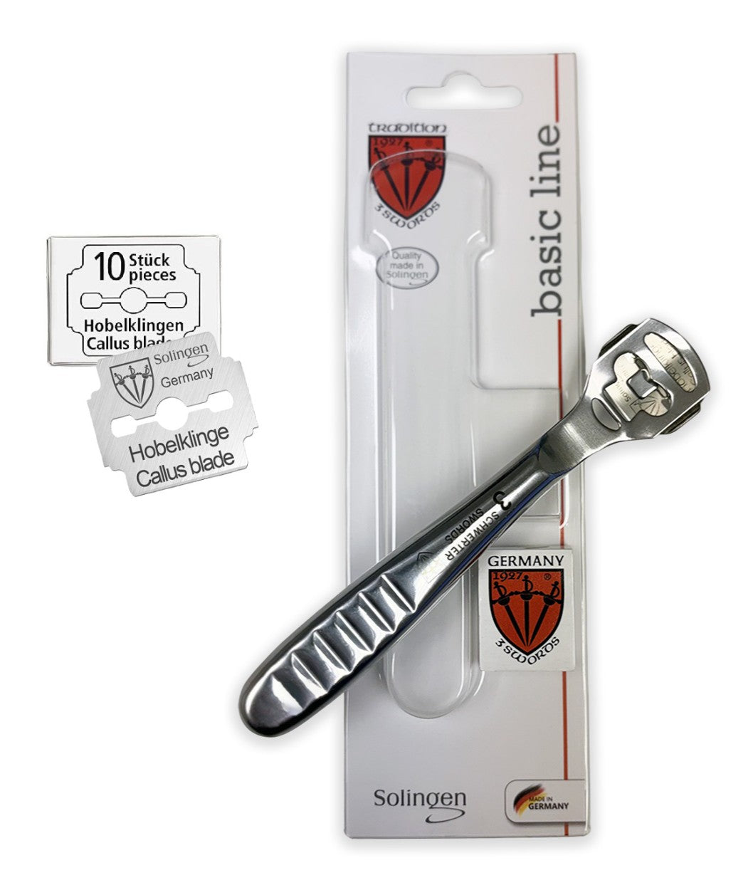 Kellermann 3 Swords Callus Remover BS 5606 Corn Plane with 10 Refill Blades