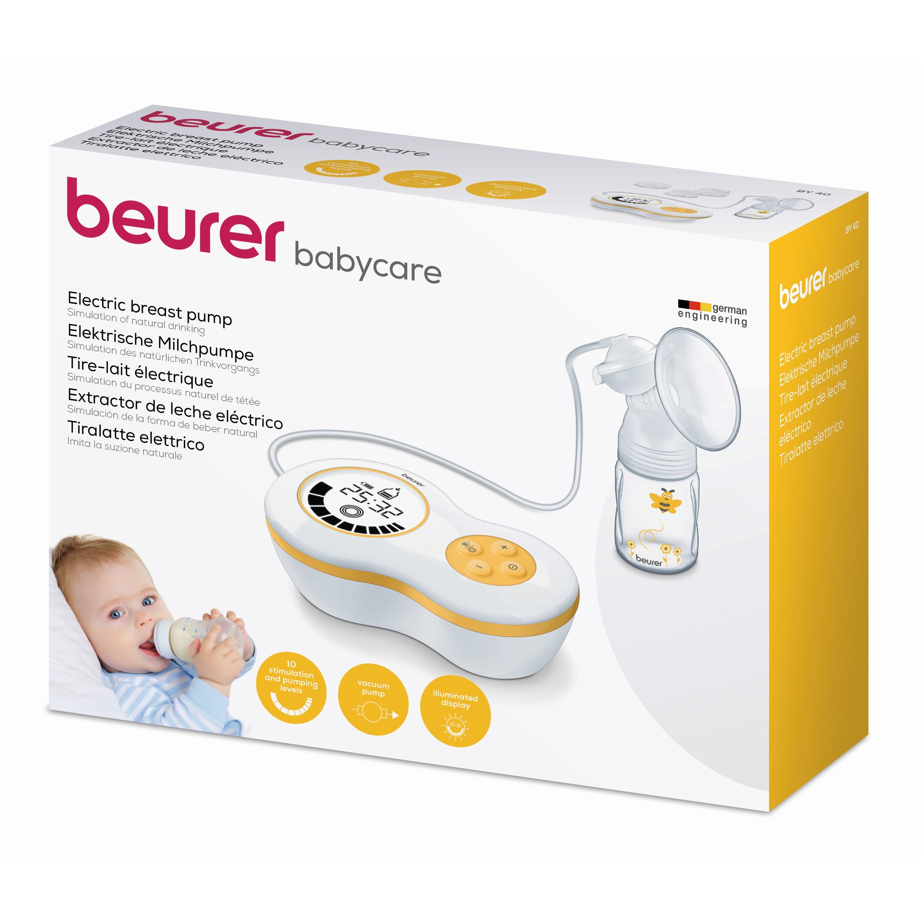Beurer BY 40 Electric Breast Pump with Vacuum Technology. Mains or Battery Operated & Portable