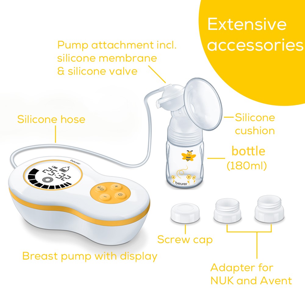 Beurer BY 40 Electric Breast Pump with Vacuum Technology. Mains or Battery Operated & Portable