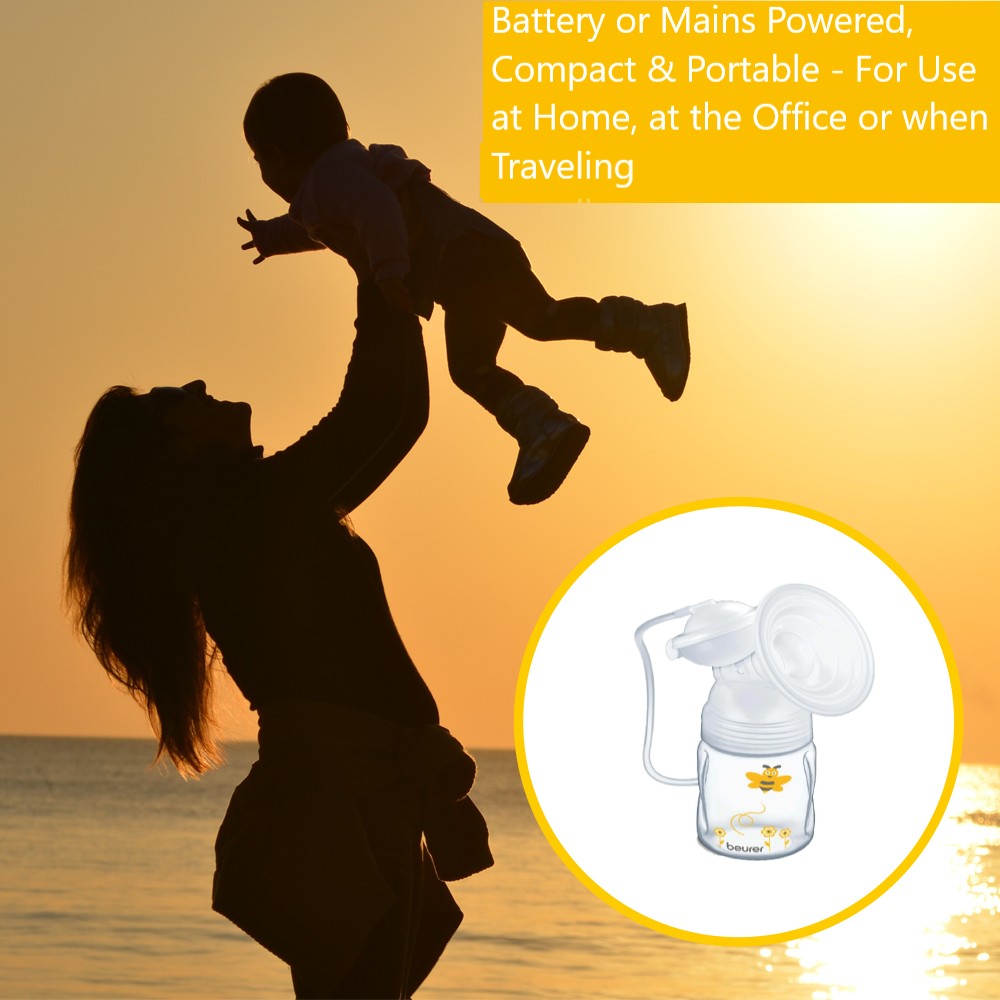 Beurer BY 40 Electric Breast Pump with Vacuum Technology. Mains or Battery Operated & Portable