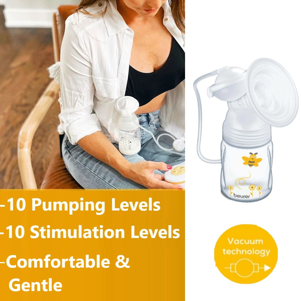 Beurer BY 40 Electric Breast Pump with Vacuum Technology. Mains or Battery Operated & Portable