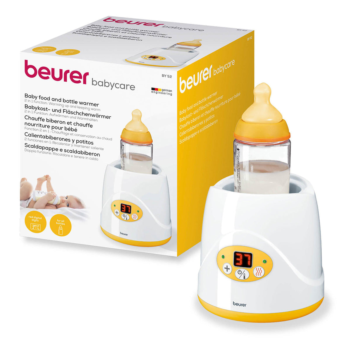 Beurer BY 52 Baby Food & Bottle Warmer | 2-in-1 | Warms Baby Food & Bottles & Keeps Them Warm