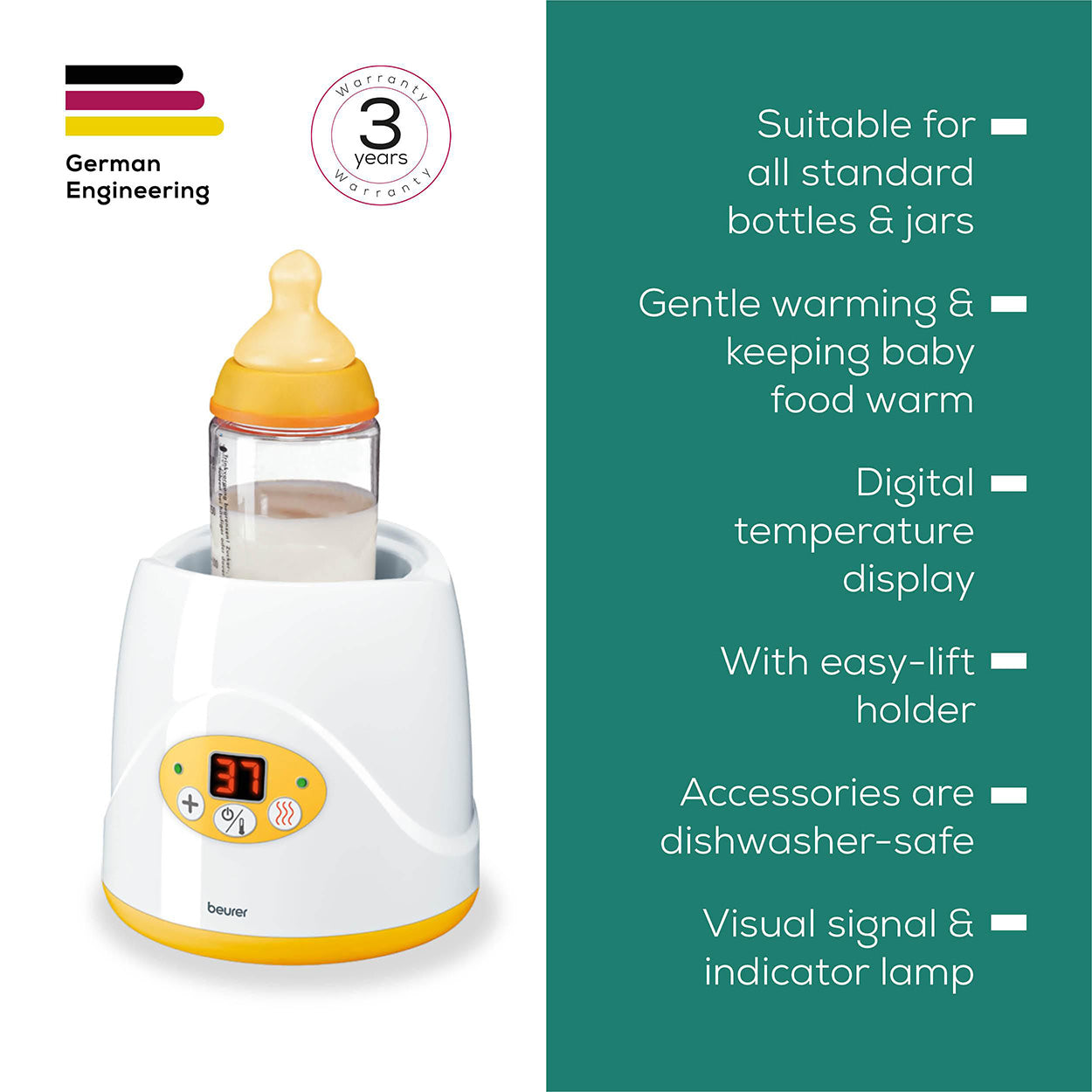 Demo - Beurer BY 52 Baby Food & Bottle Warmer | 2-in-1 | Warms Baby Food & Bottles & Keeps Them Warm