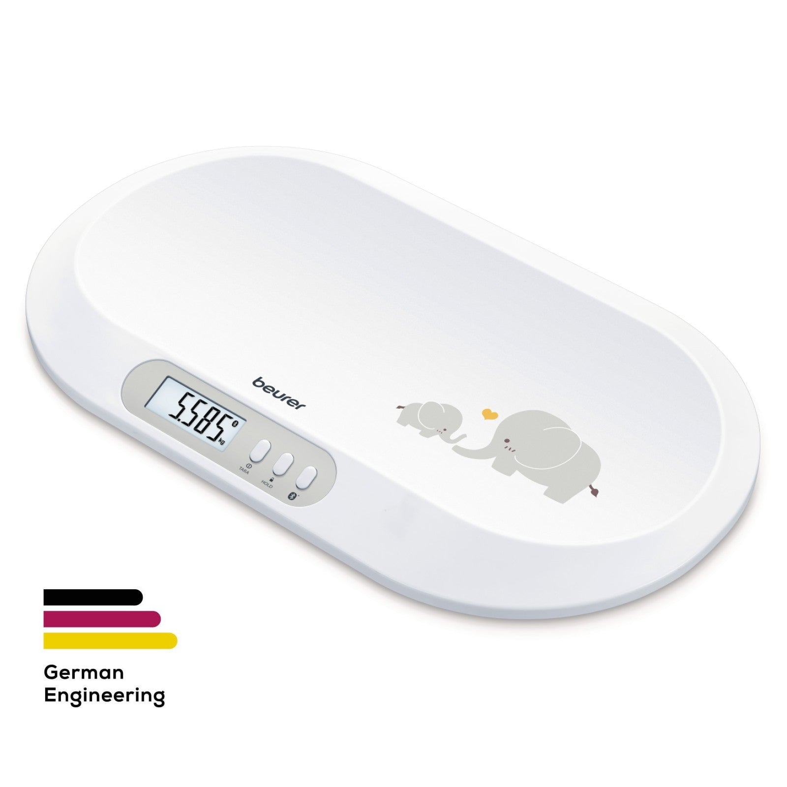 Beurer BY 90 Baby Scale with Bluetooth, App & Integrated Tape Measure | Track & Monitor Babies Weight