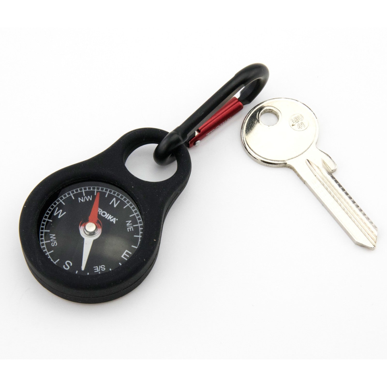 TROIKA Germany Compass Keyring Carabiner for Hiking & Travel - Premium German Quality