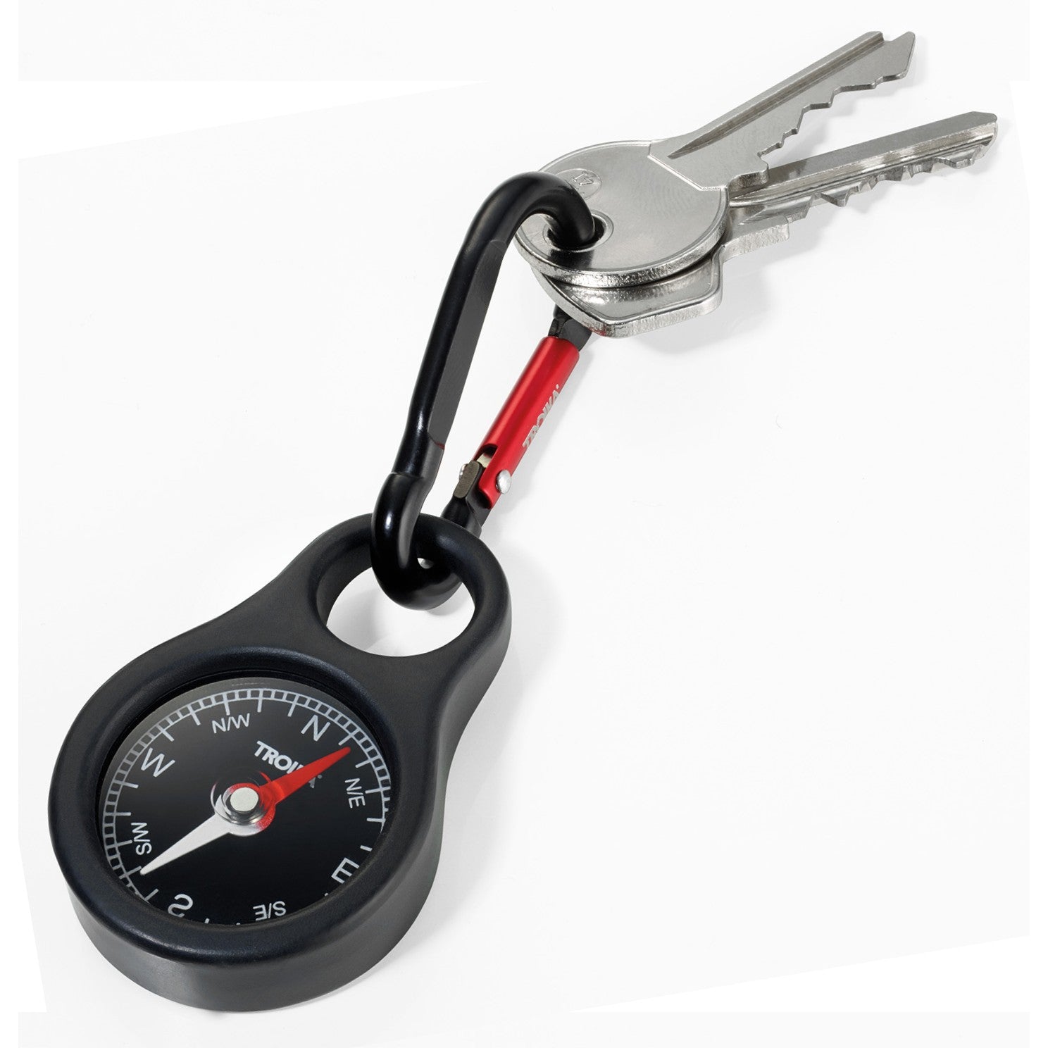 TROIKA Germany Compass Keyring Carabiner for Hiking & Travel - Premium German Quality