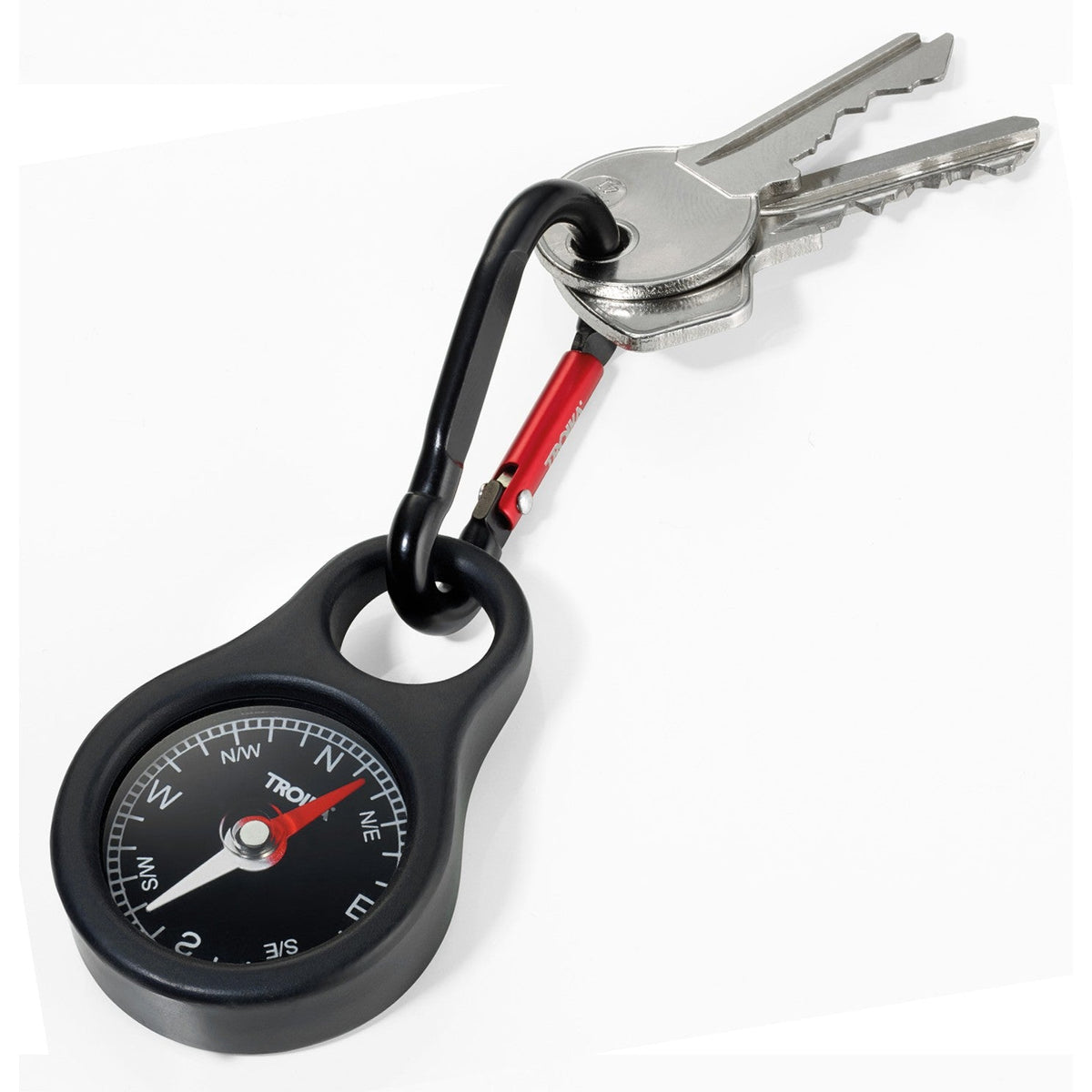 TROIKA Germany Compass Keyring Carabiner for Hiking & Travel - Premium German Quality