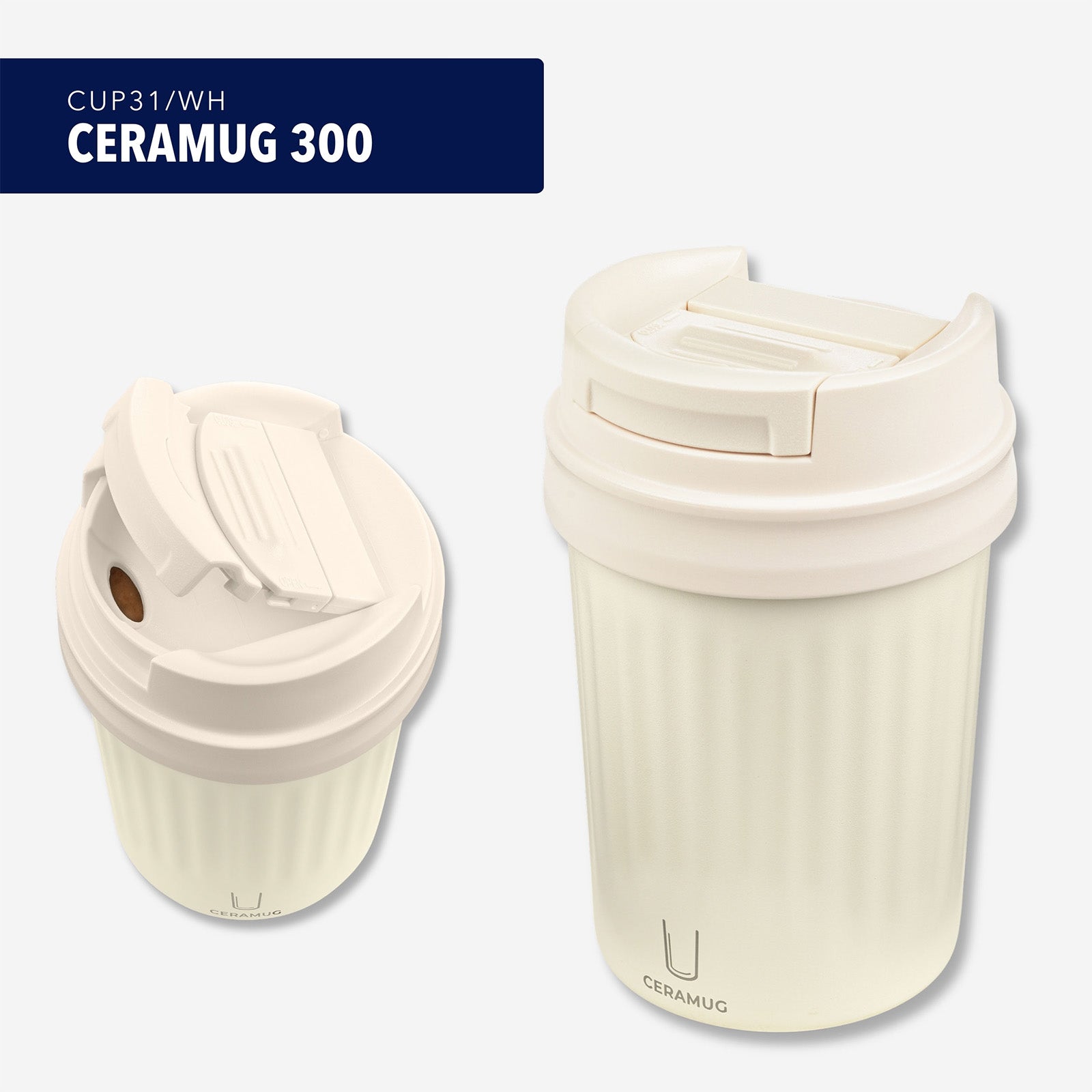 TROIKA Germany Thermal Mug 300ml | Ceramic Coating | Leak-Proof | White