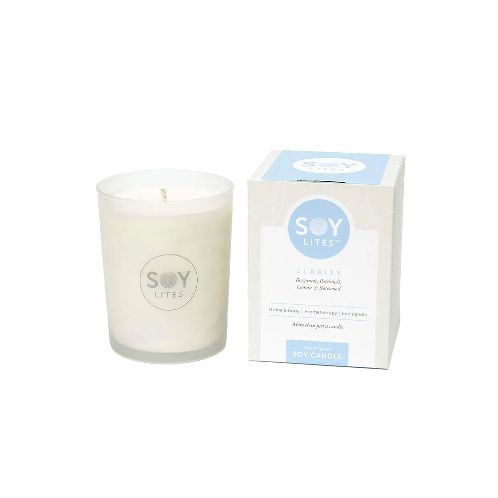 SoyLites Clarity Moisturising Candle - Bergamot, Patchouli, Frangipani & Lemon (70ml)