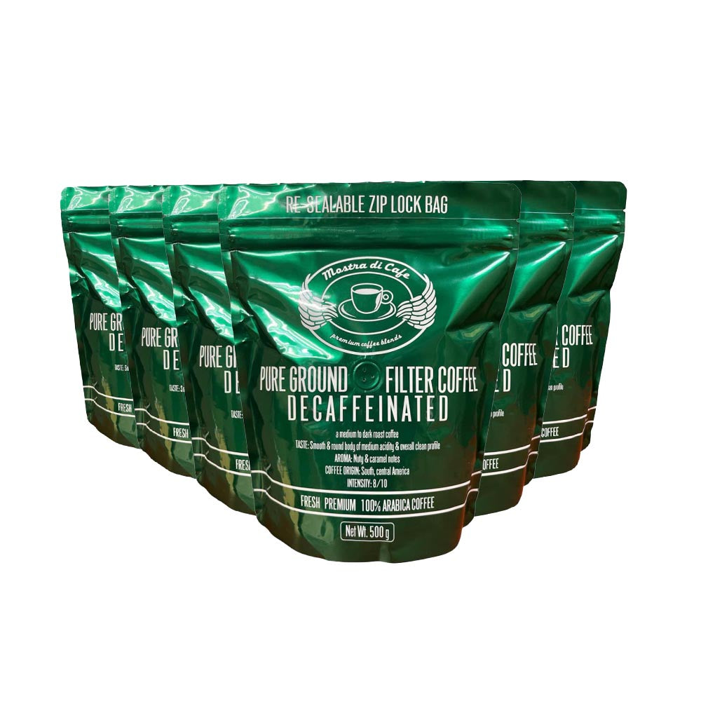 Mostra Di Cafe Decaffeinated Colombian Ground Coffee 500g - Box of 6