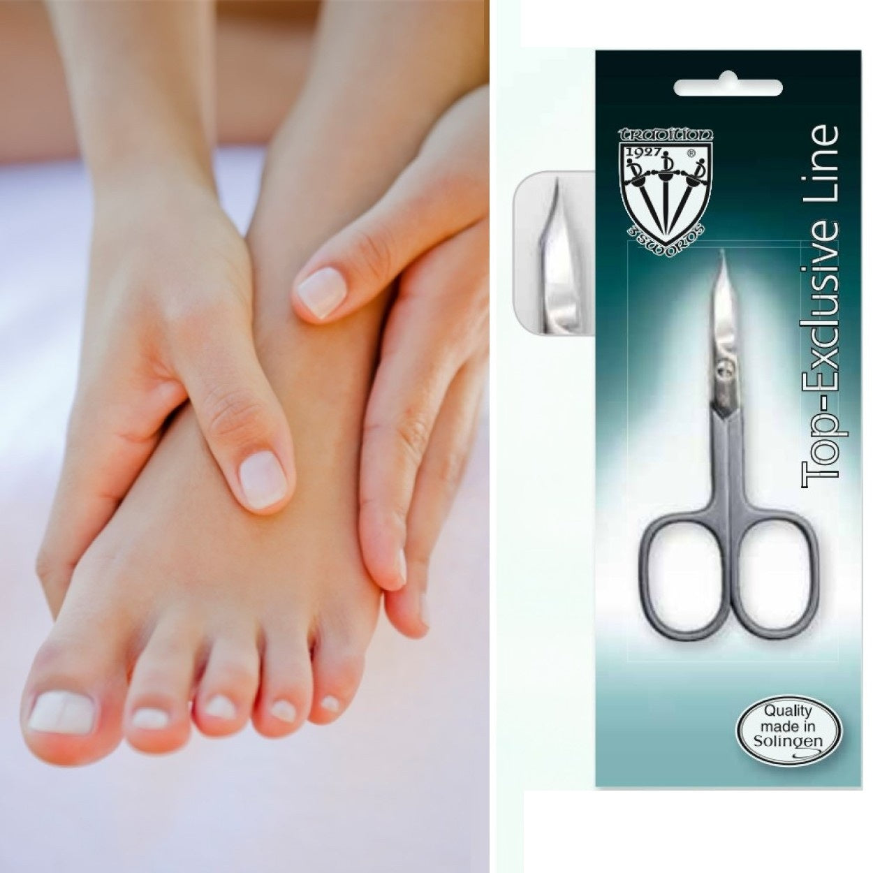 Kellermann 3 Swords Nail Scissors | EL 9904 | Handmade Steel | Curved Blade with Fine Towerpoint Blade for Nails or Around Cuticle