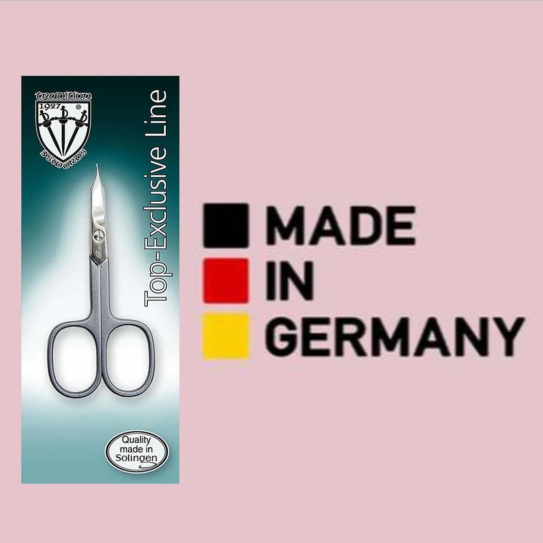 Kellermann 3 Swords Nail Scissors | EL 9904 | Handmade Steel | Curved Blade with Fine Towerpoint Blade for Nails or Around Cuticle