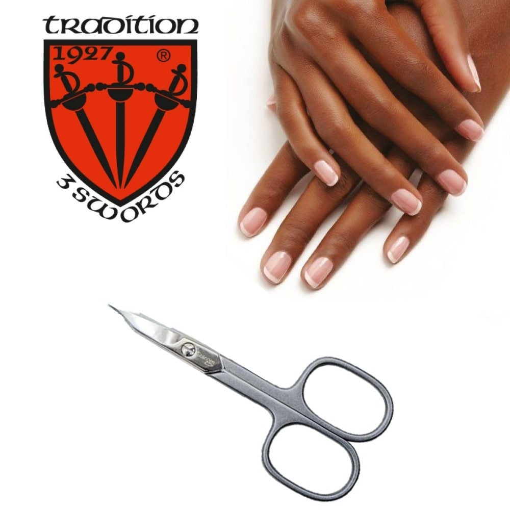 Kellermann 3 Swords Nail Scissors | EL 9904 | Handmade Steel | Curved Blade with Fine Towerpoint Blade for Nails or Around Cuticle
