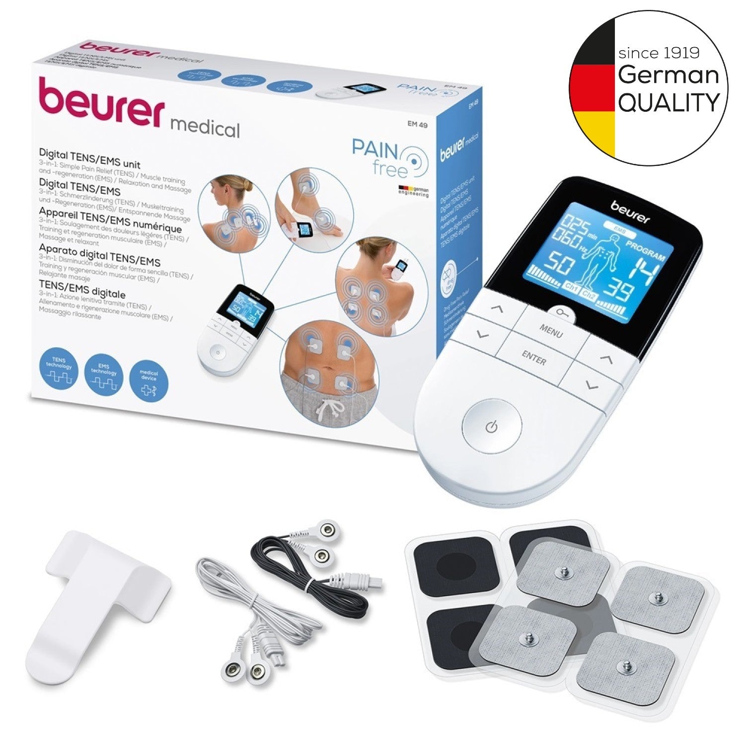 Beurer Germany EM 49 Digital TENS / EMS Unit - Pain Therapy & Muscle Stimulation