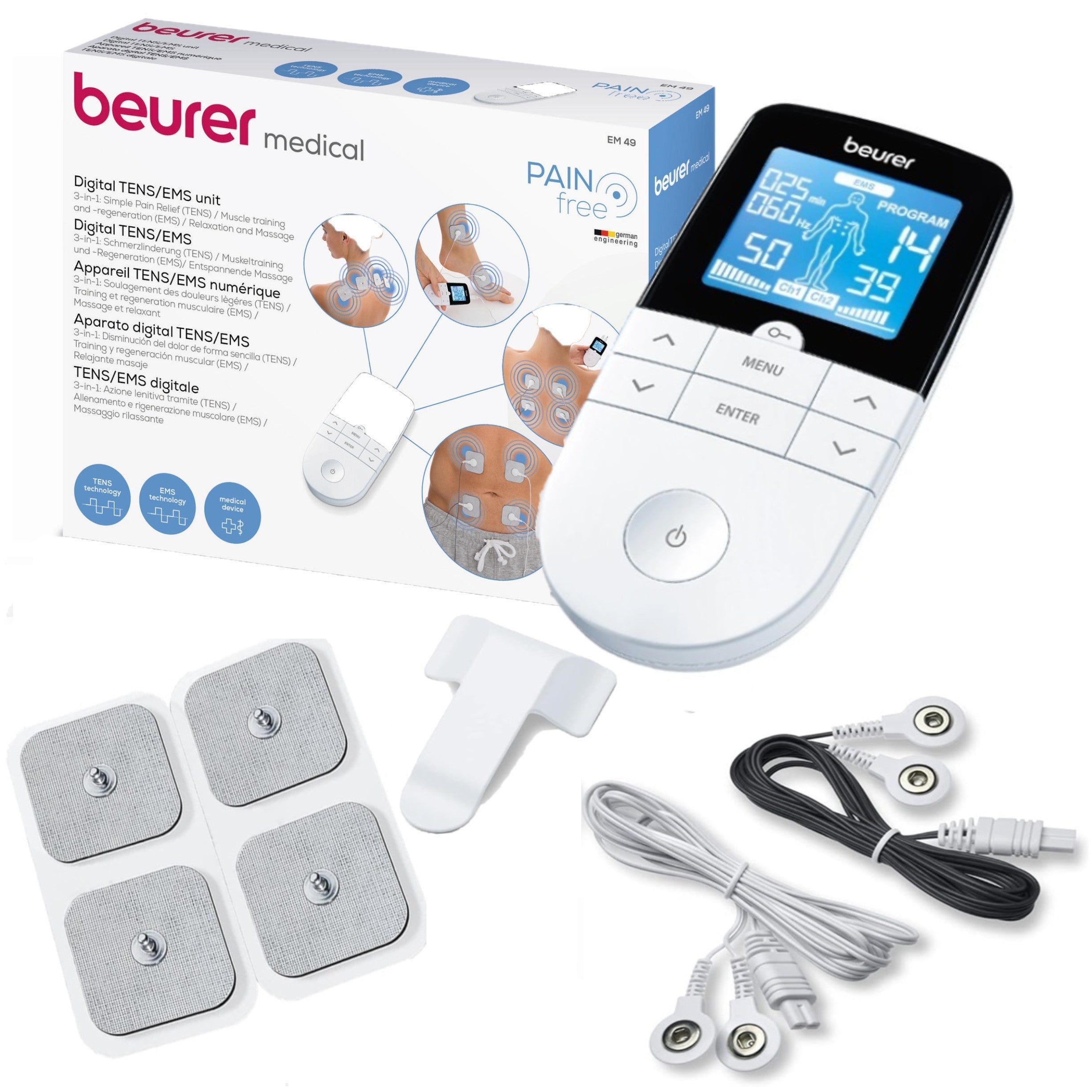 Beurer Germany EM 49 Digital TENS / EMS Unit - Pain Therapy & Muscle Stimulation