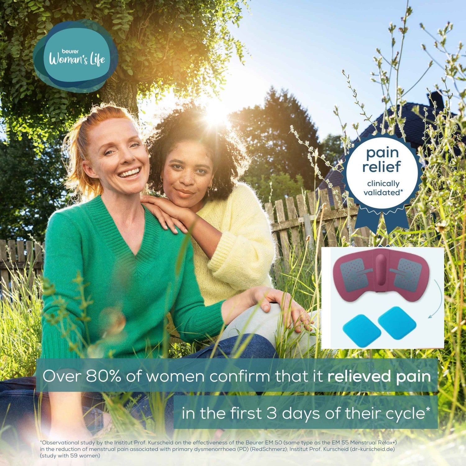 Beurer Menstrual Pain Relief EM 50: Period & Endometriosis Pain Relief with TENS & Heat Pad