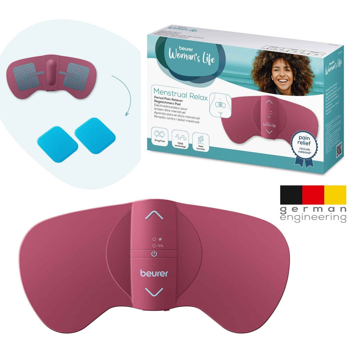 Beurer Spare Adhesive Gel Pad Set for EM 50 Menstrual Period & Endometriosis Pain Relief Device. Box of 6