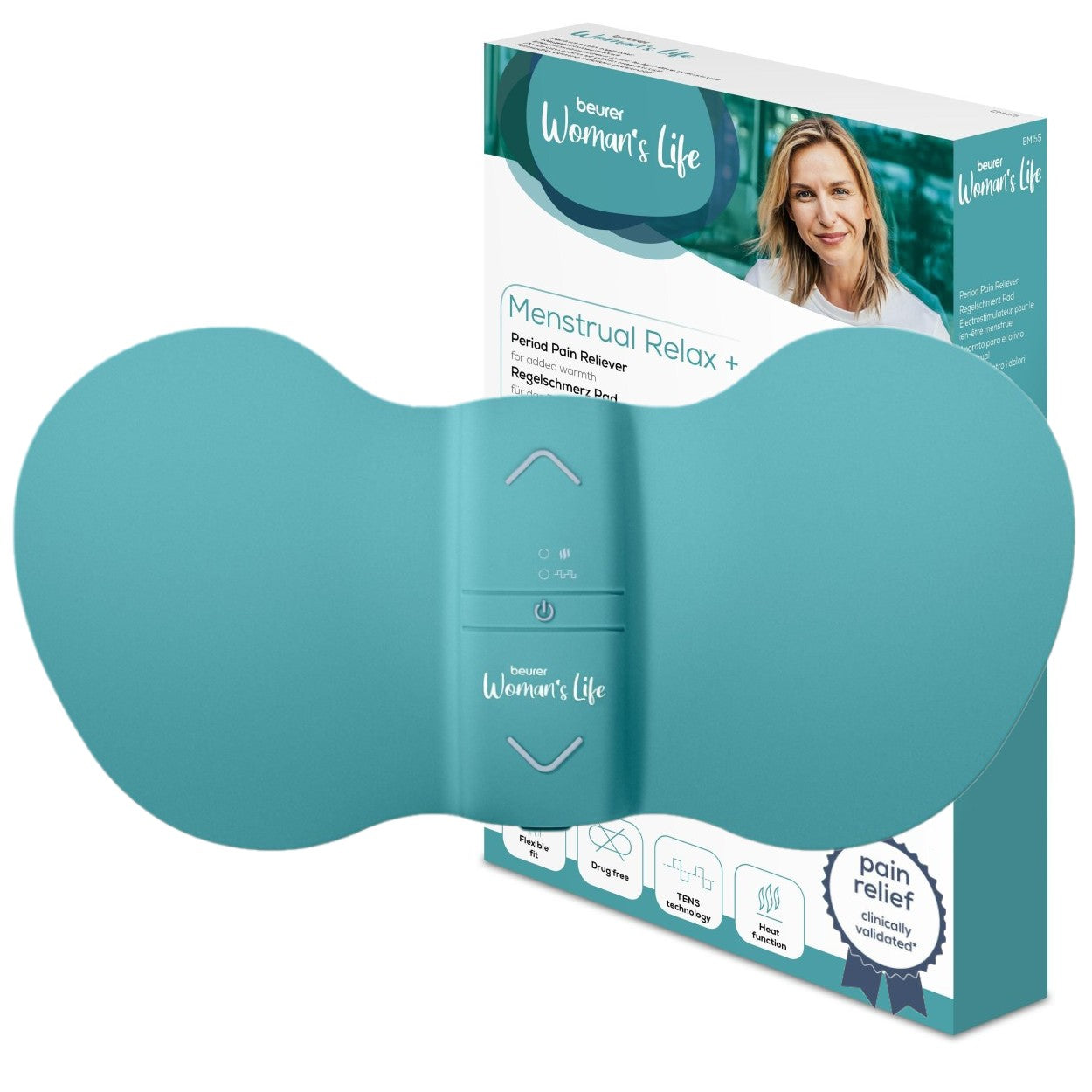 Beurer Germany EM 55 XL Menstrual Period Pain Relief & Endometriosis Pain Relief | TENS & Heat
