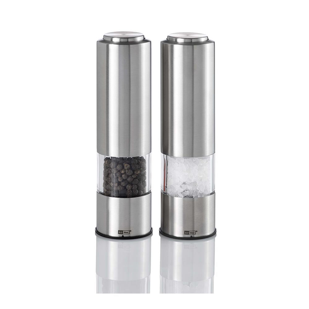 AdHoc Electric Salt or Pepper Grinders with LED light - Pepmatik Set of 2