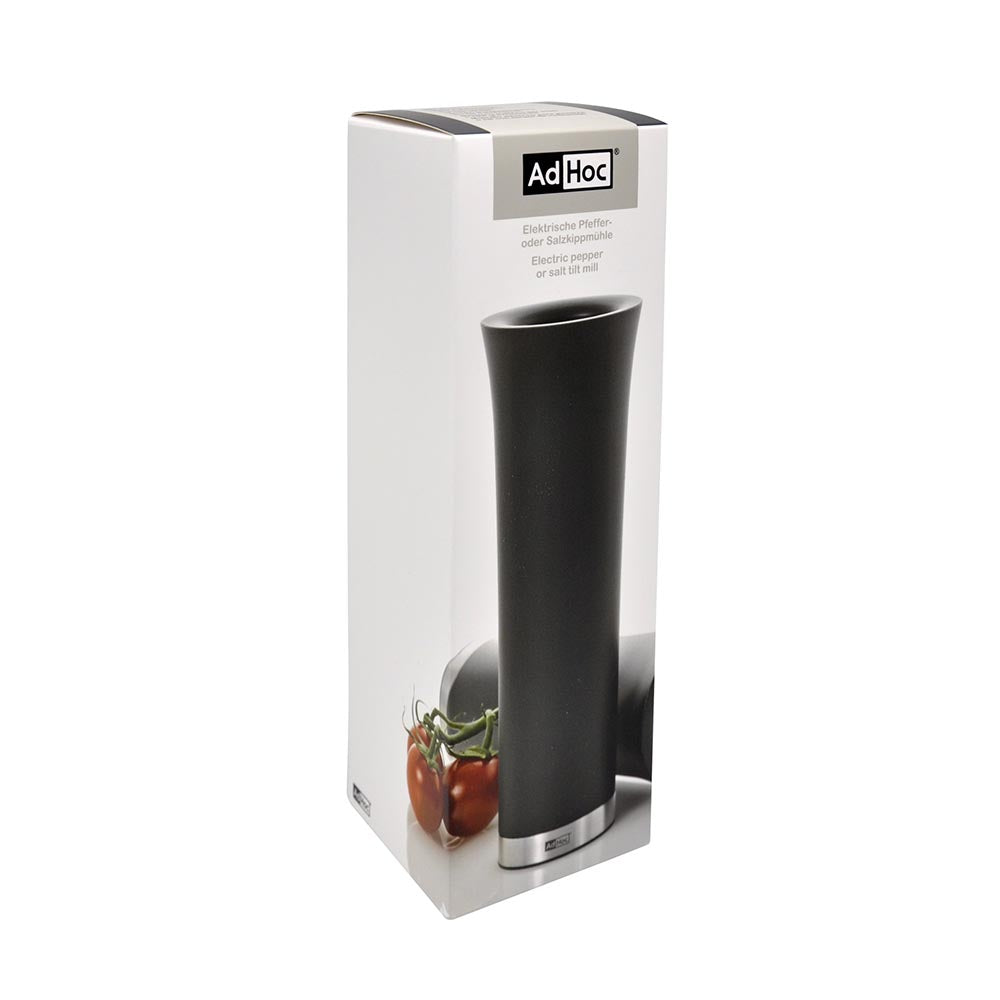 AdHoc Electric Salt or Pepper Tilt Grinder German Brand - Milano Black