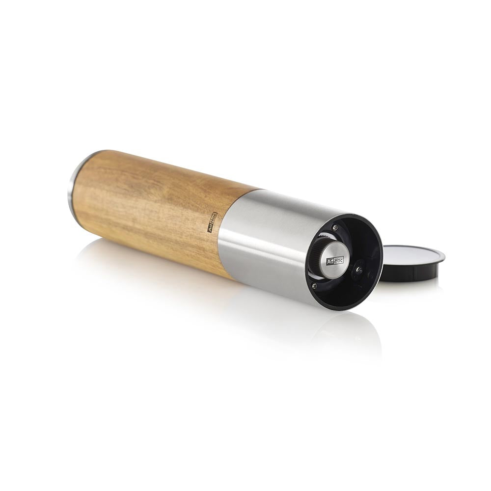 AdHoc Electric Salt or Pepper Grinder in Acacia Wood & Stainless Steel - eMill.5