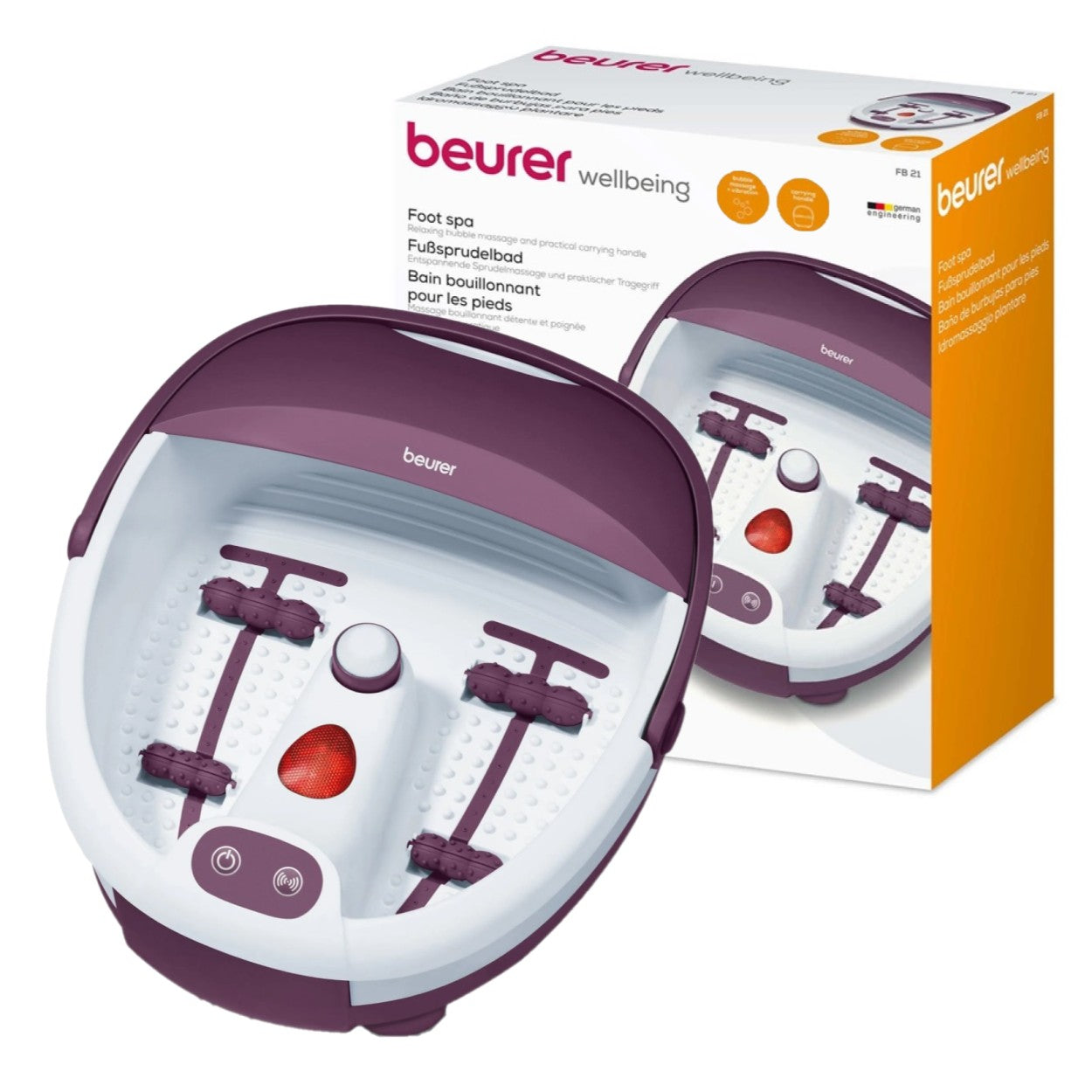 Beurer Germany Portable Foot Spa / Foot Bath: Pedicure & Massage with Infrared Light FB 21