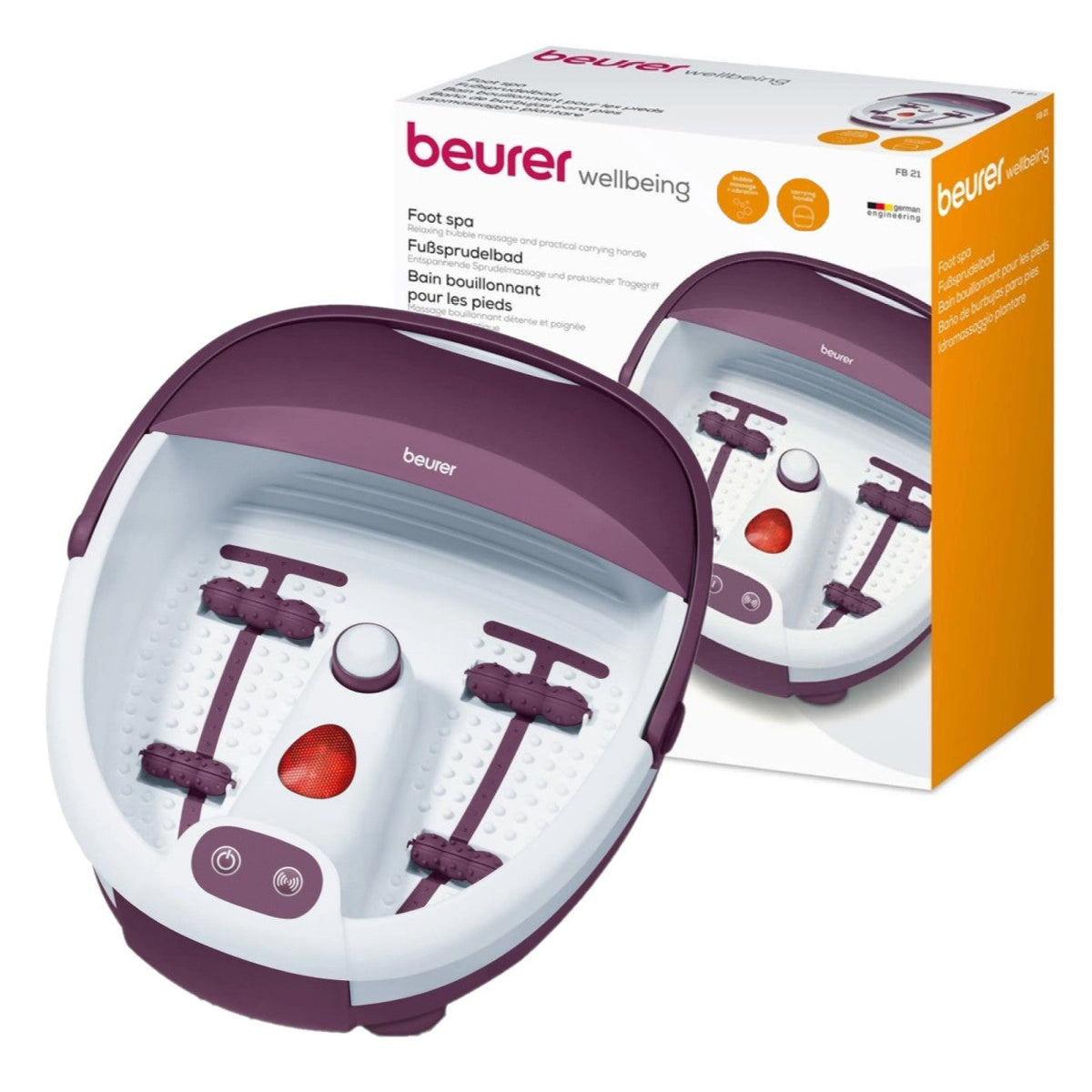 Beurer Germany Portable Foot Spa / Foot Bath: Pedicure & Massage with Infrared Light FB 21