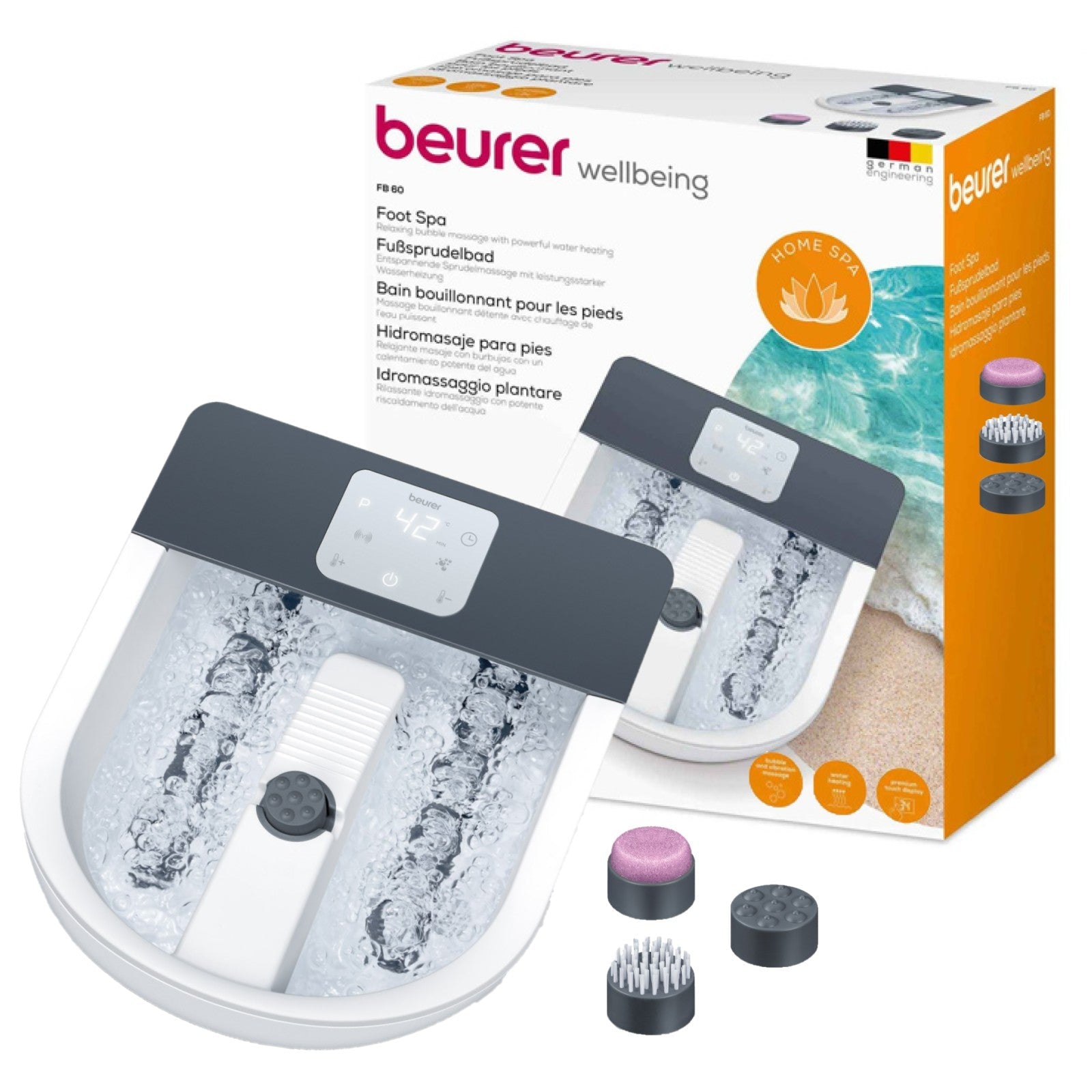 Beurer FB 60 Foot Spa / Foot Bath with Water Heating, Bubbles & Vibration Massage