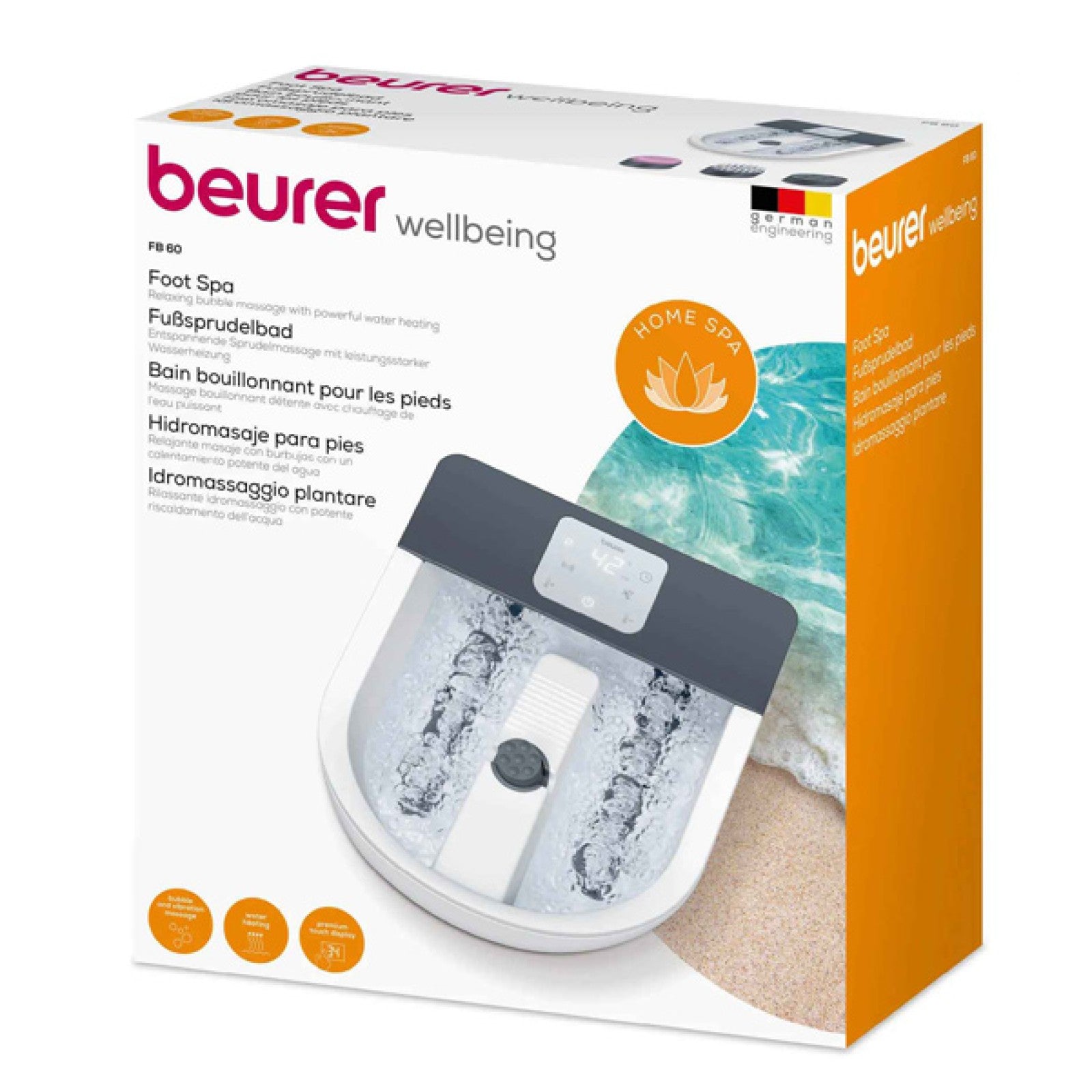 Beurer FB 60 Foot Spa / Foot Bath with Water Heating, Bubbles & Vibration Massage