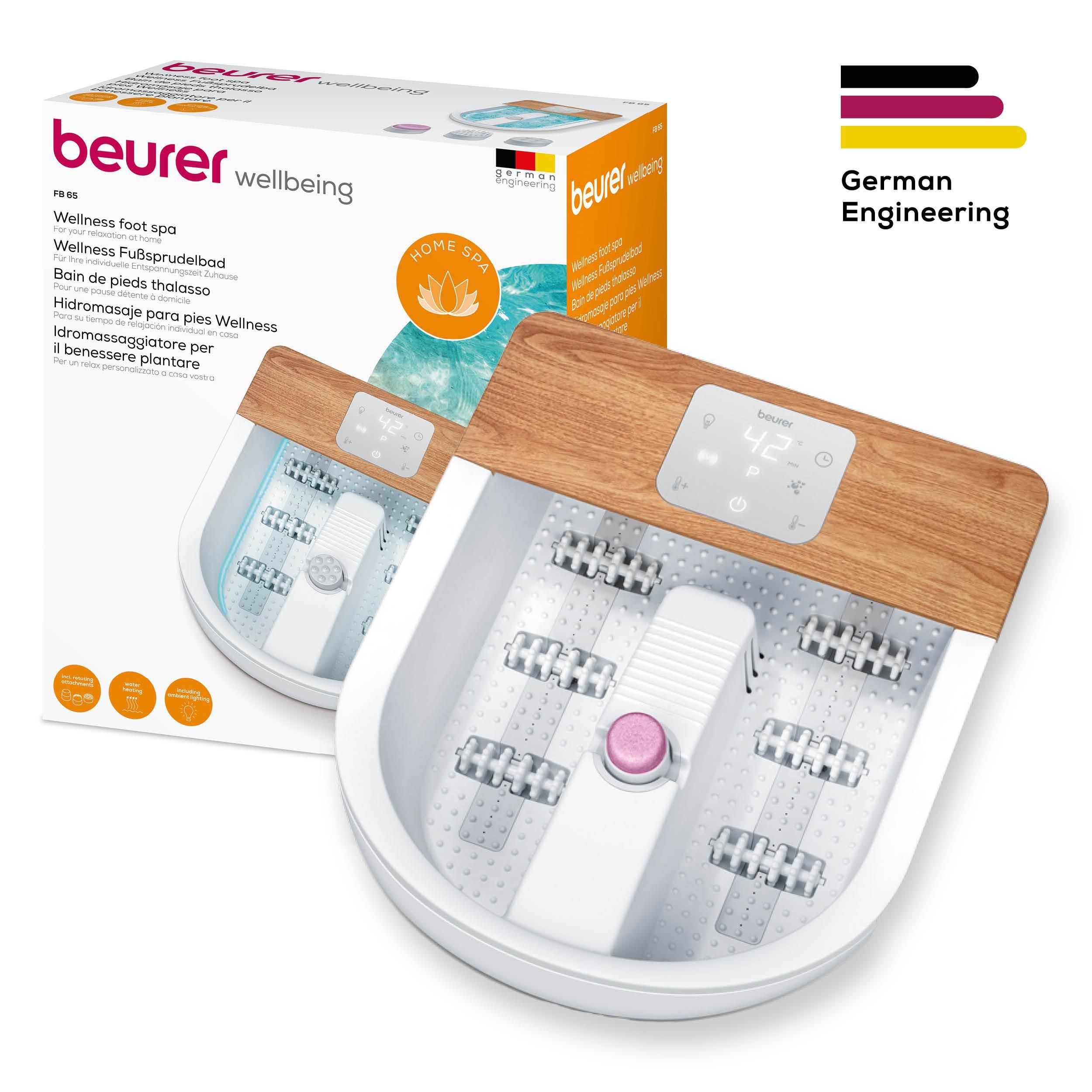 Beurer Foot Spa: Water Heating, Ambient Lighting, Pedicure Station FB 65