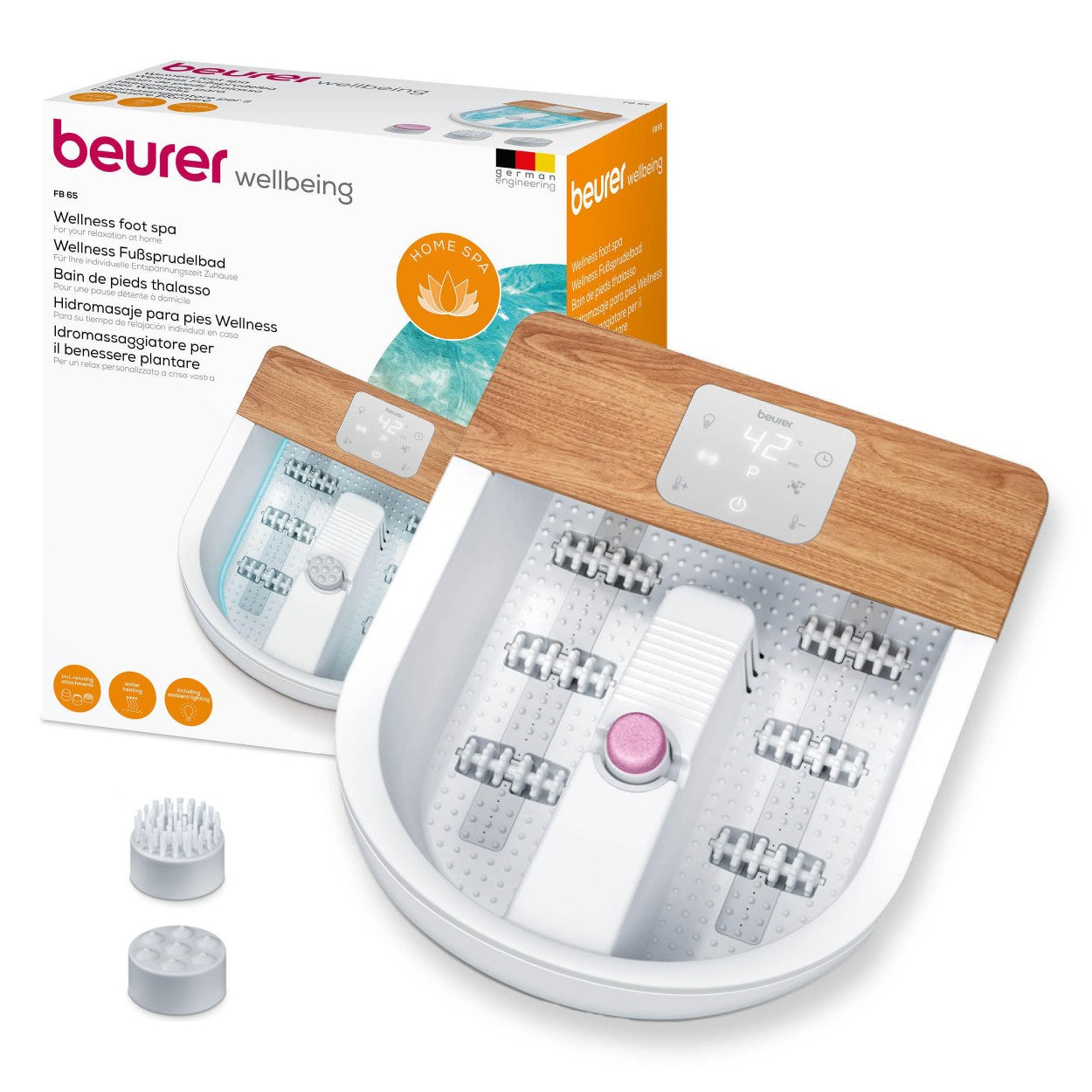 Beurer Foot Spa: Water Heating, Ambient Lighting, Pedicure Station FB 65