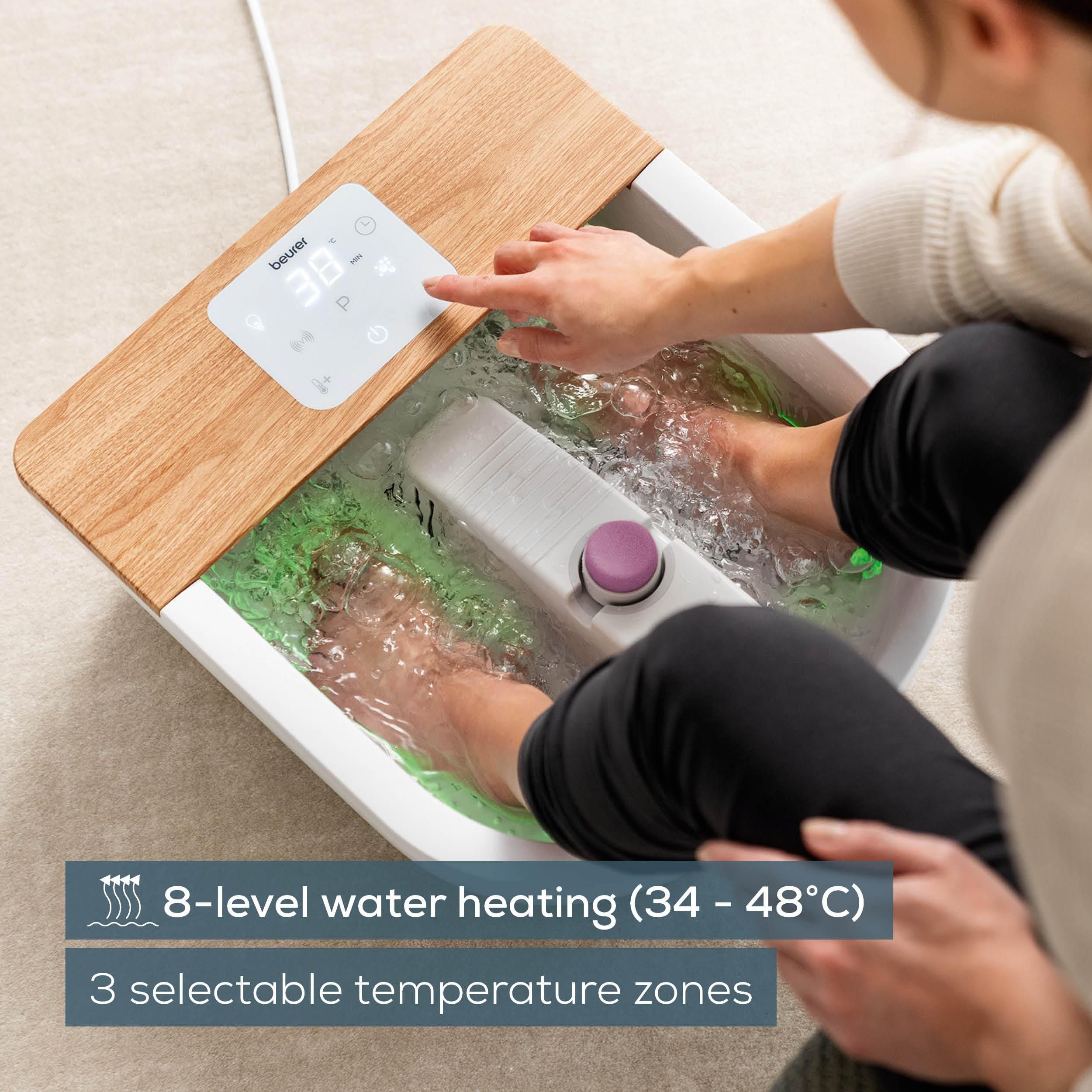 Beurer Foot Spa: Water Heating, Ambient Lighting, Pedicure Station FB 65