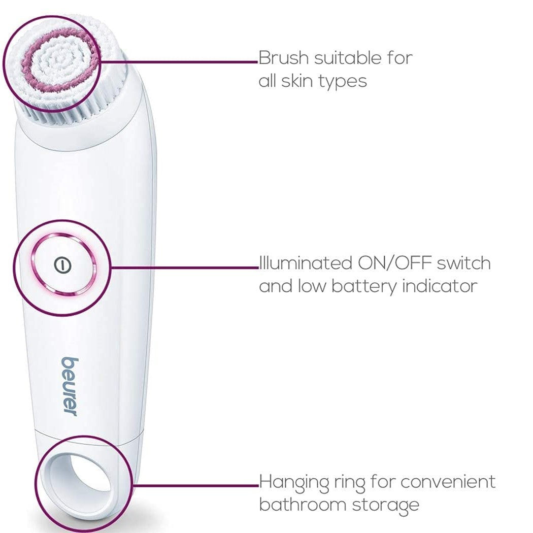 Beurer FC 45 Facial Cleansing Brush: Battery Powered. Portable. IPX7 Waterproof