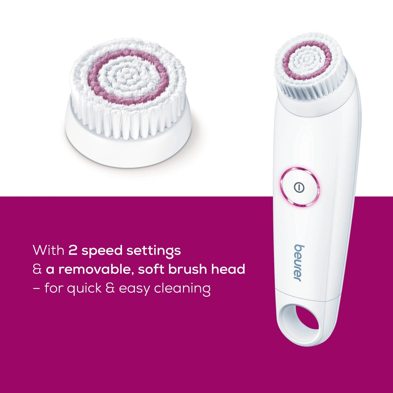 Beurer FC 45 Facial Cleansing Brush: Battery Powered. Portable. IPX7 Waterproof