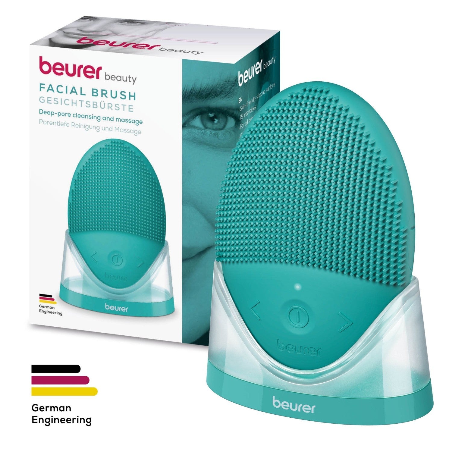 Beurer FC 52 Silicone Facial Brush: 2-in-1 Cleansing & Massage Brush. USB-C Rechargeable