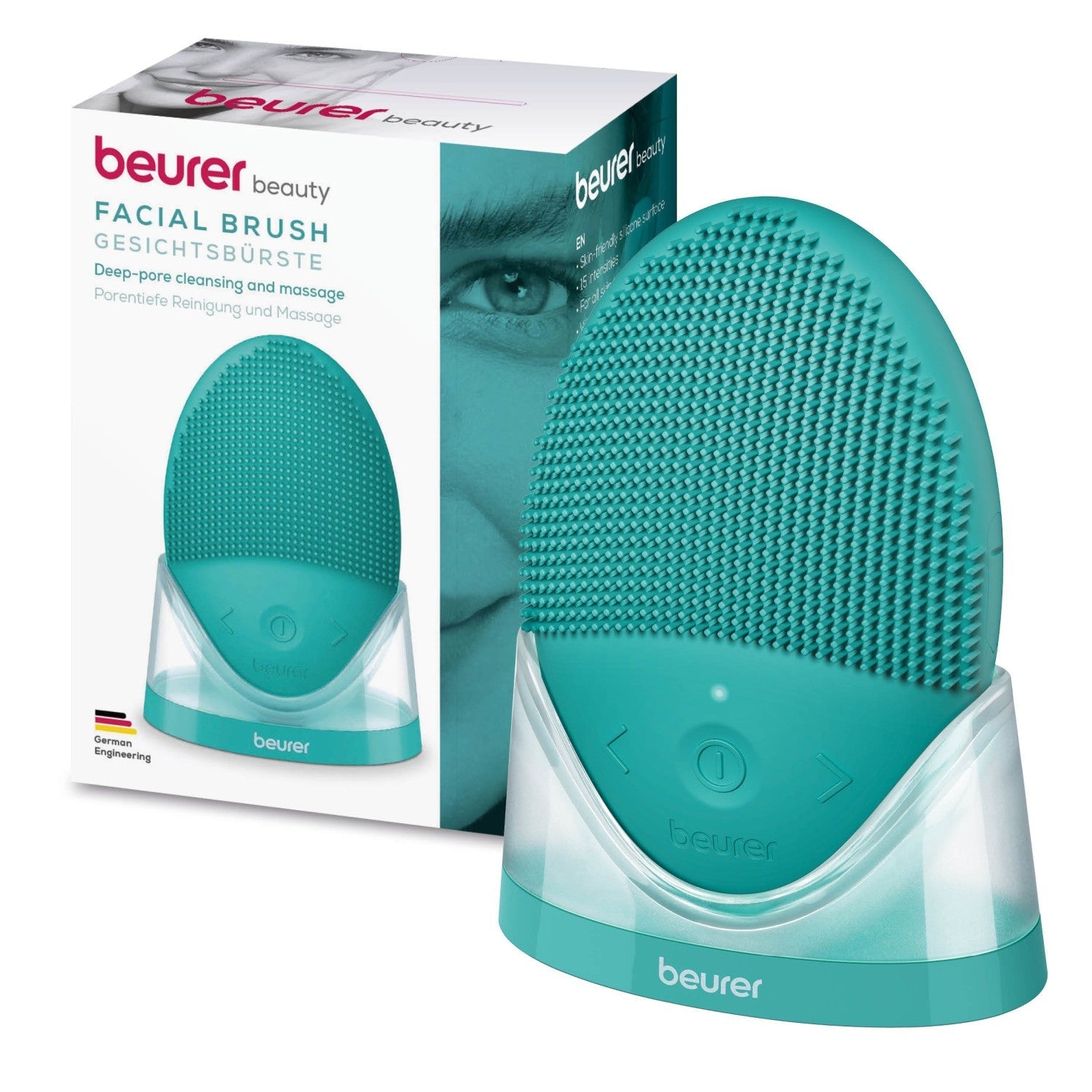 Beurer FC 52 Silicone Facial Brush: 2-in-1 Cleansing & Massage Brush. USB-C Rechargeable