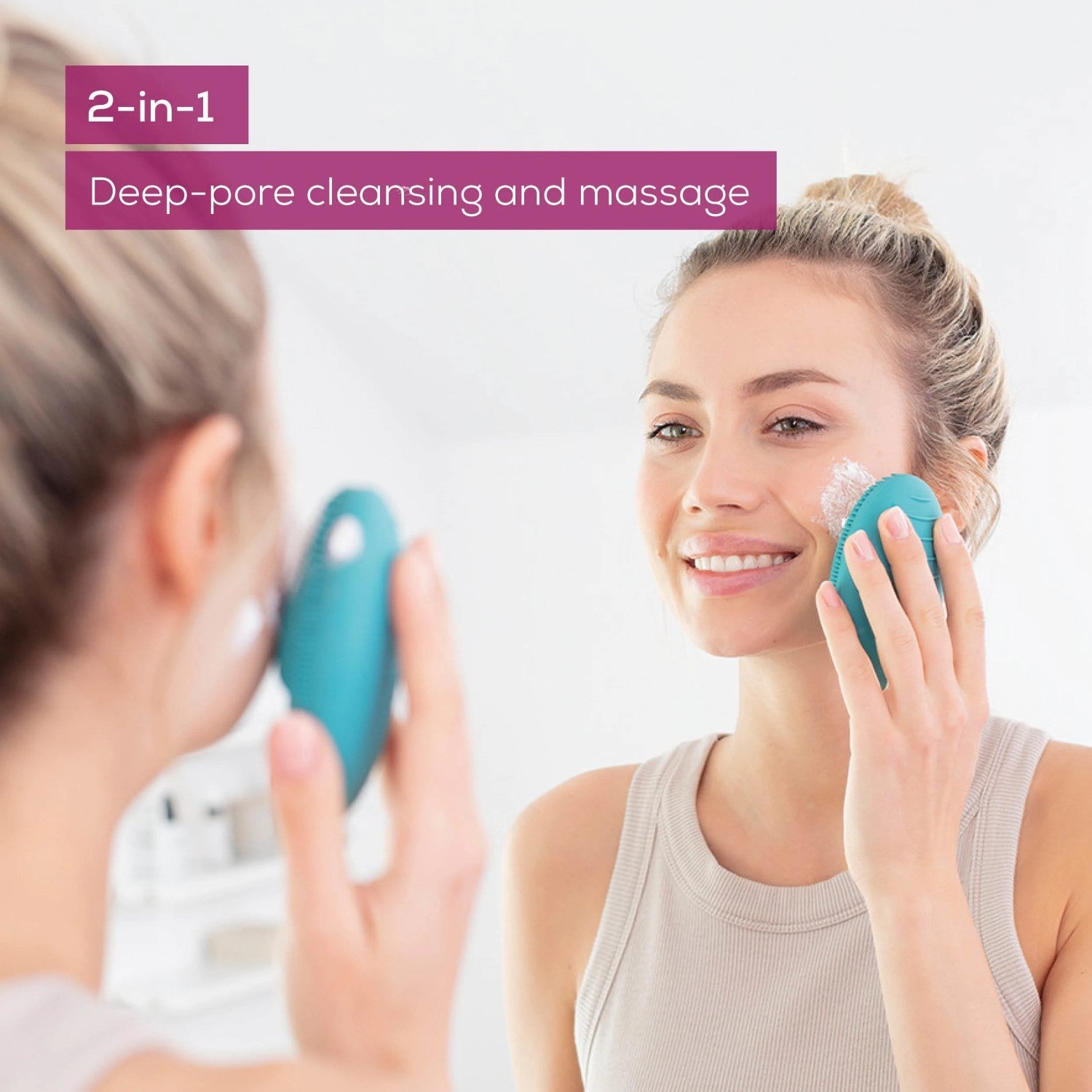 Beurer FC 52 Silicone Facial Brush: 2-in-1 Cleansing & Massage Brush. USB-C Rechargeable