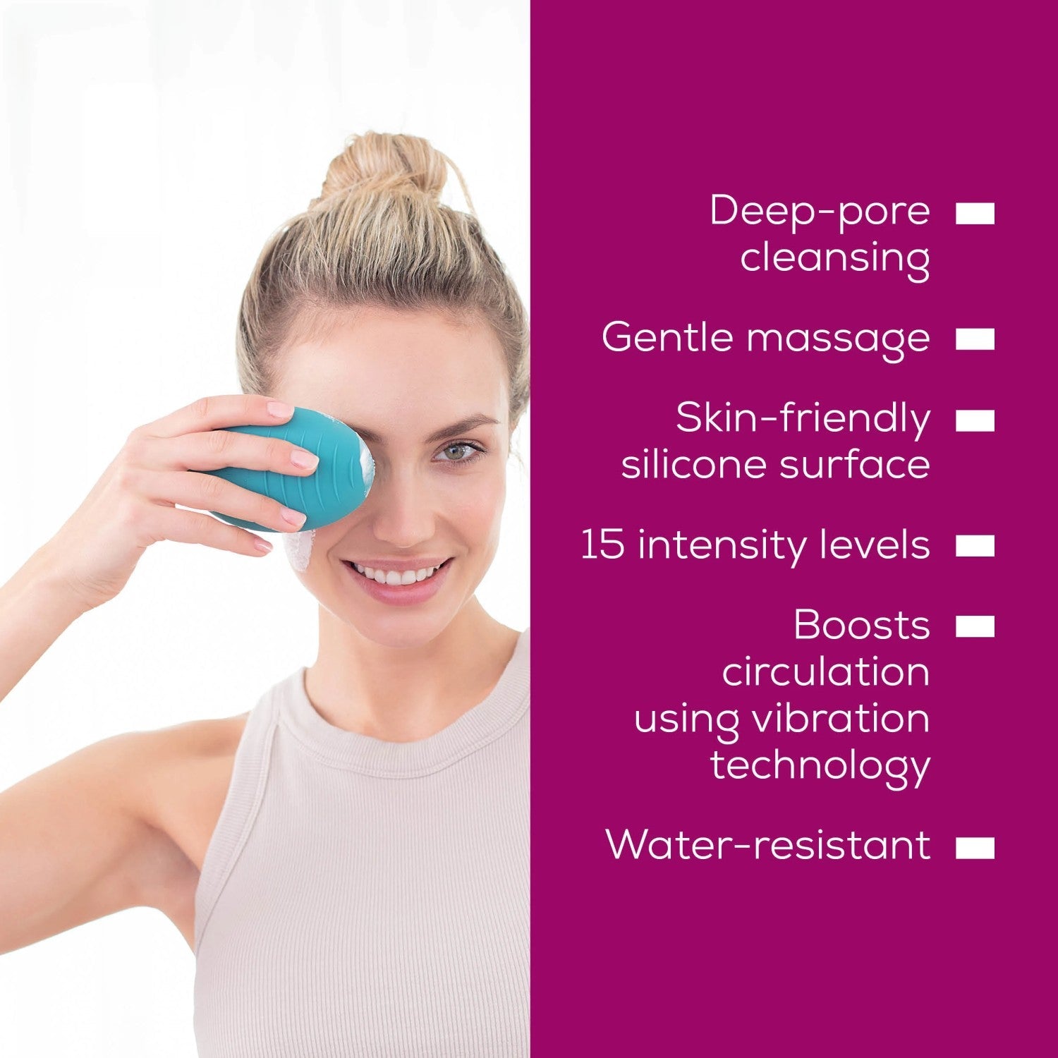 Beurer FC 52 Silicone Facial Brush: 2-in-1 Cleansing & Massage Brush. USB-C Rechargeable